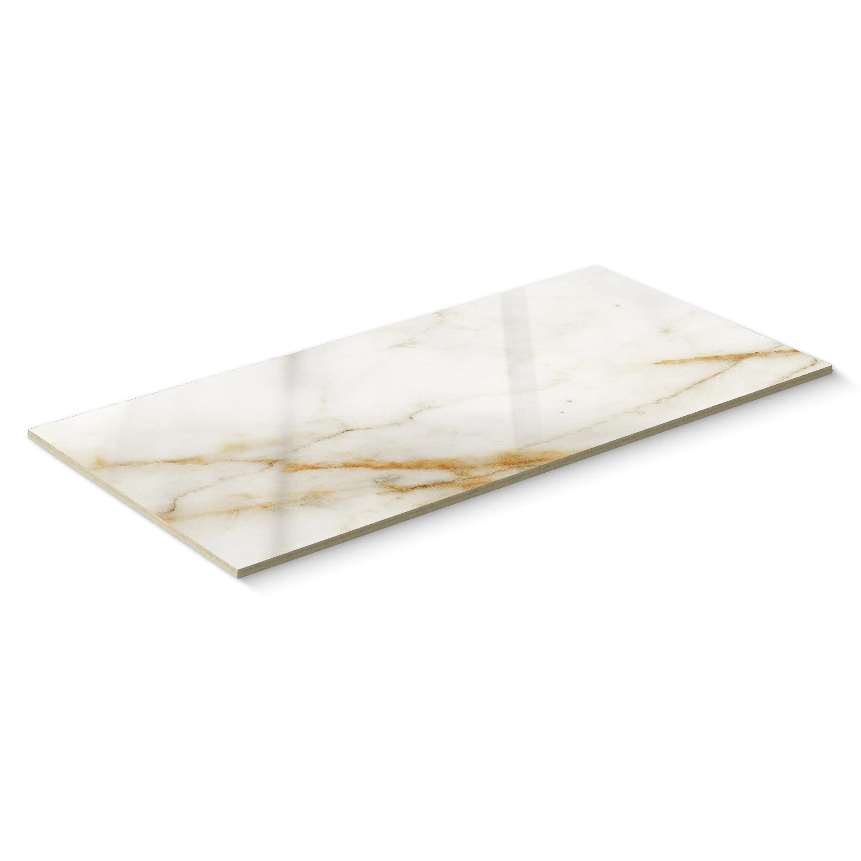 Aurora Porcelain Tile White Glossy 12x24