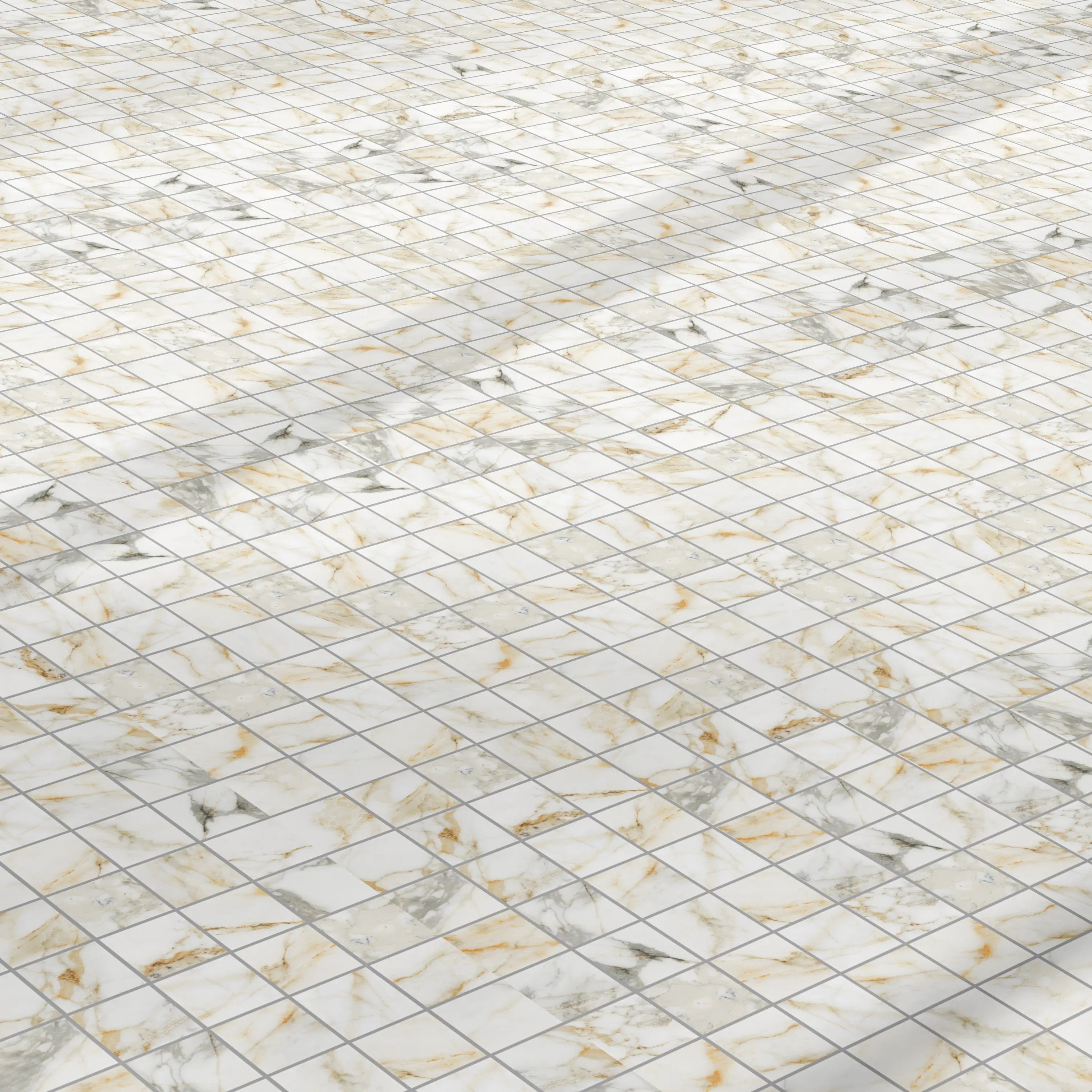 Aurora Porcelain Tile White Glossy Square Mosaic 2x2 Sheet