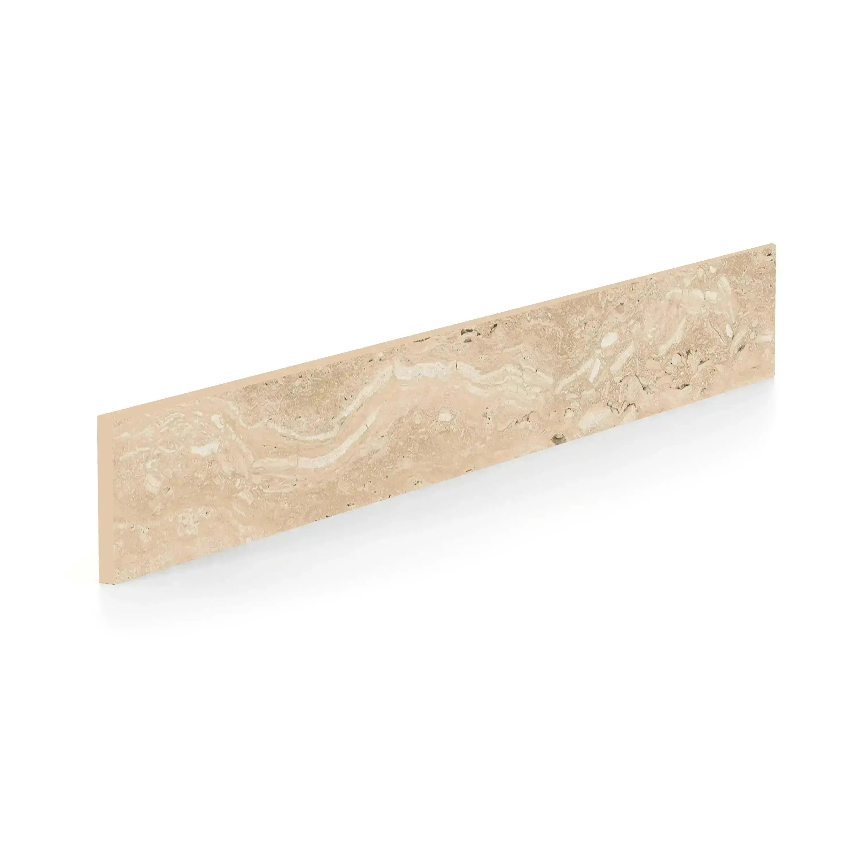 Travertino Porcelain Tile Beige Bullnose Matte