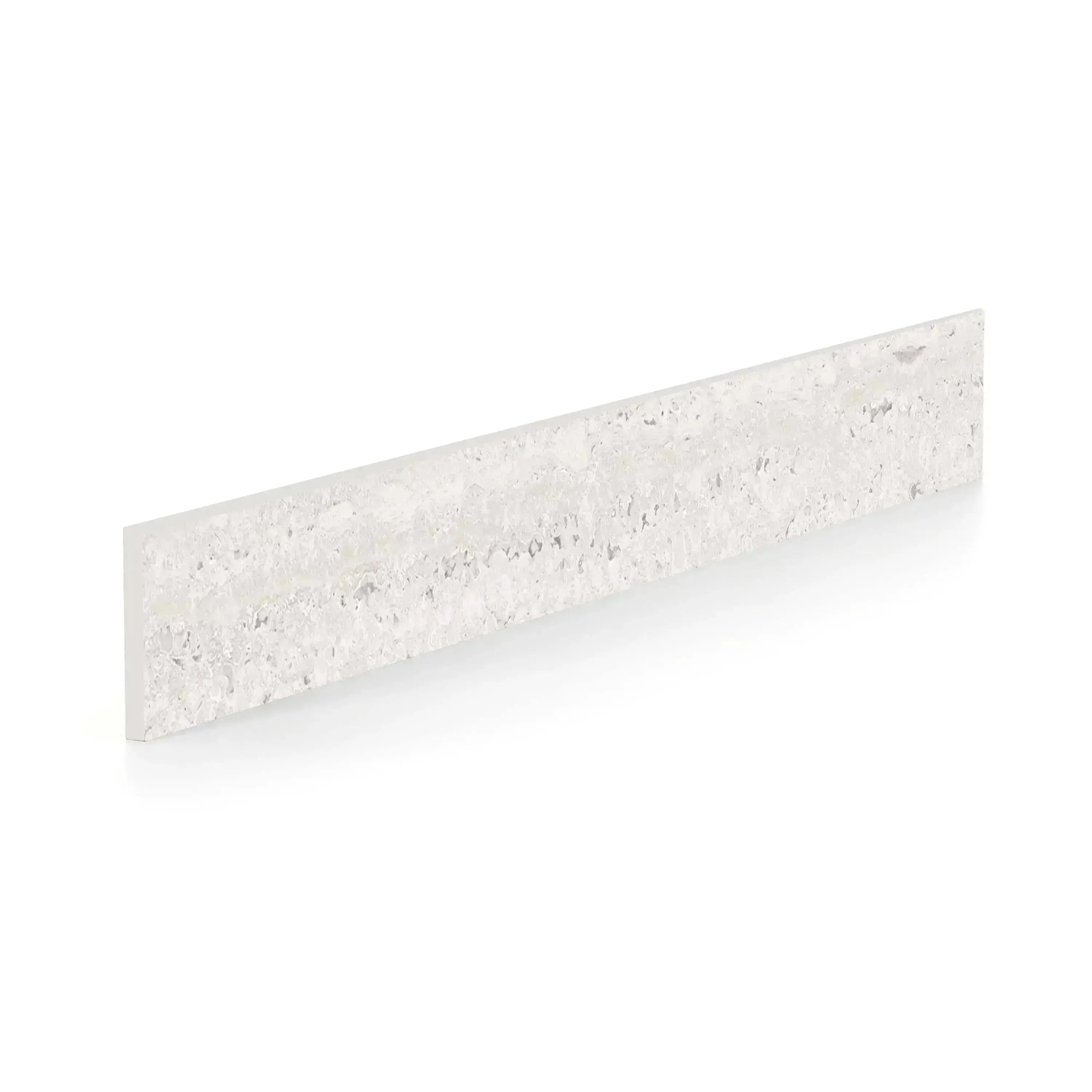 Travertino Porcelain Tile White Bullnose Matte