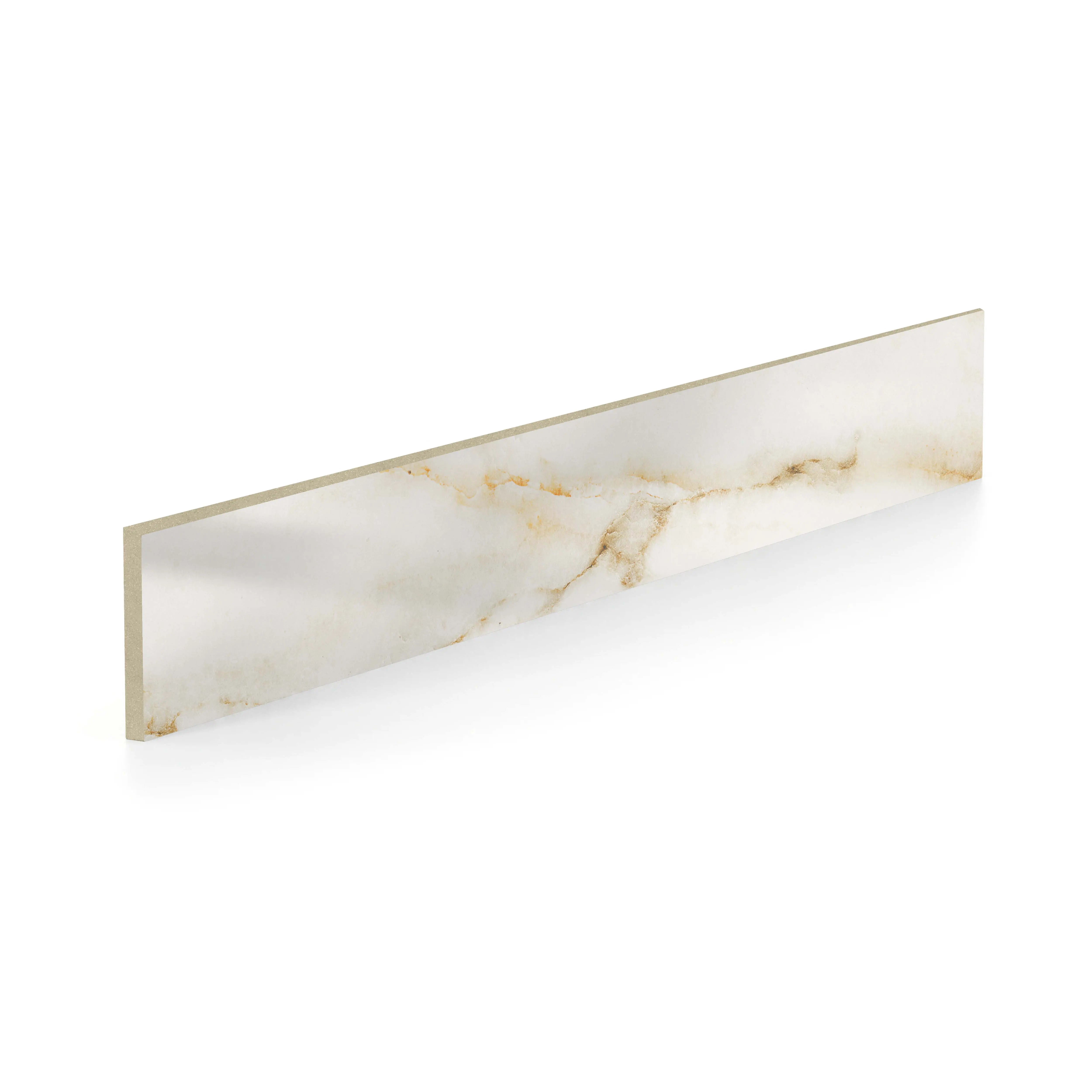 Aurora Porcelain Tile White Glossy Bullnose