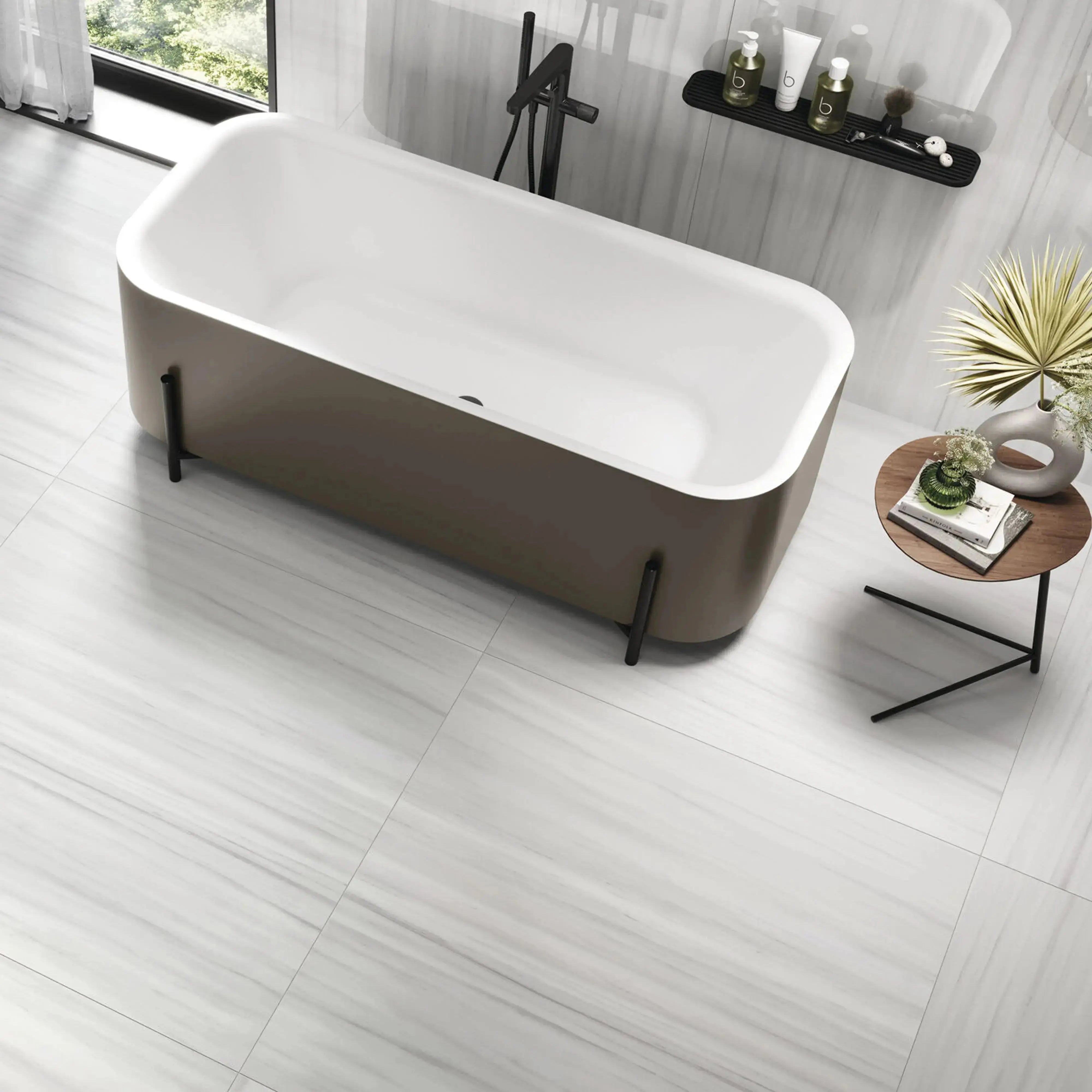 Dolostone Porcelain Tile White 24x48 Matte