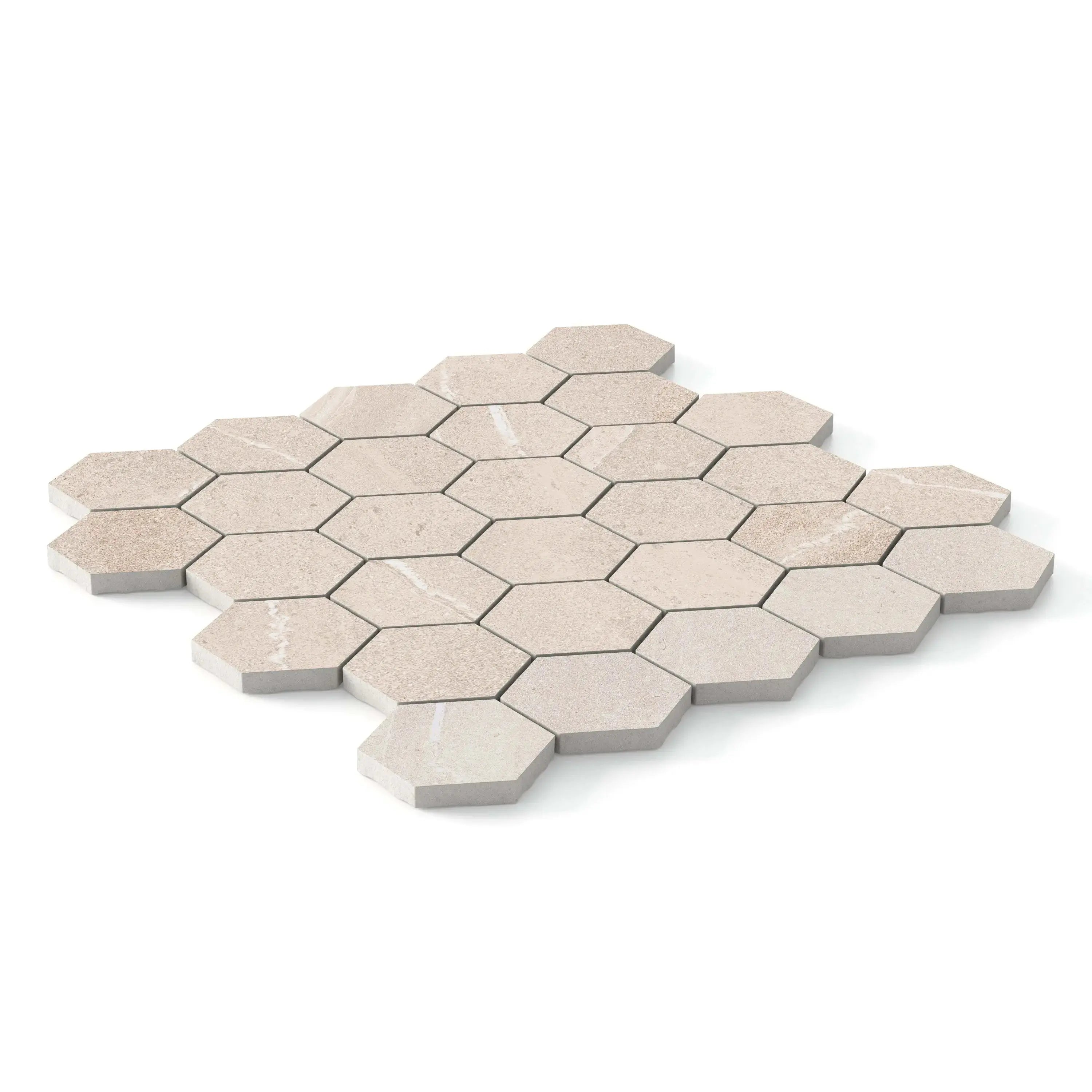 Burlington Porcelain Tile Marfil Hexagon Mosaic 11x13 Sheet