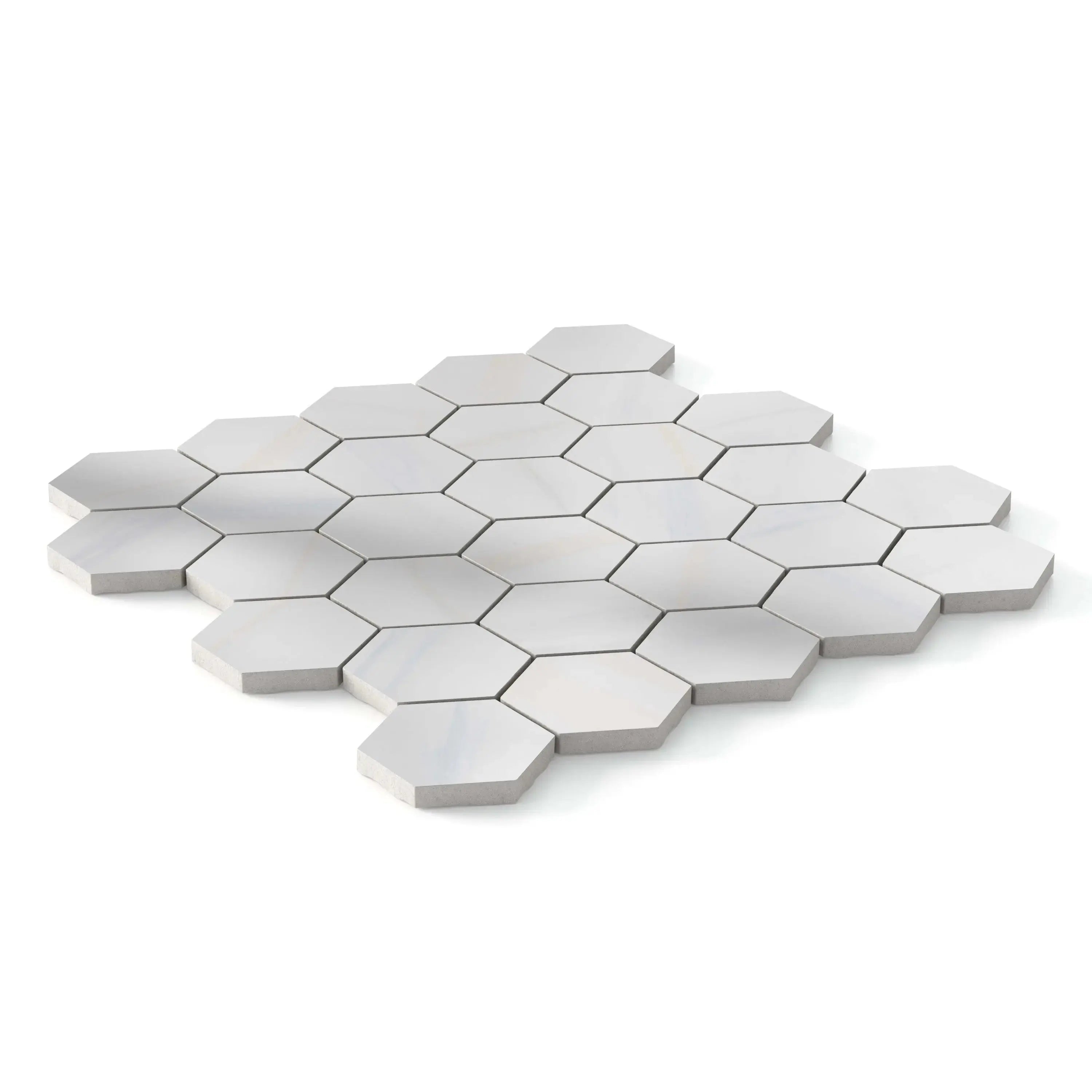 Marbella Porcelain Tile Polished Hexagon Mosaic 11x13 Sheet