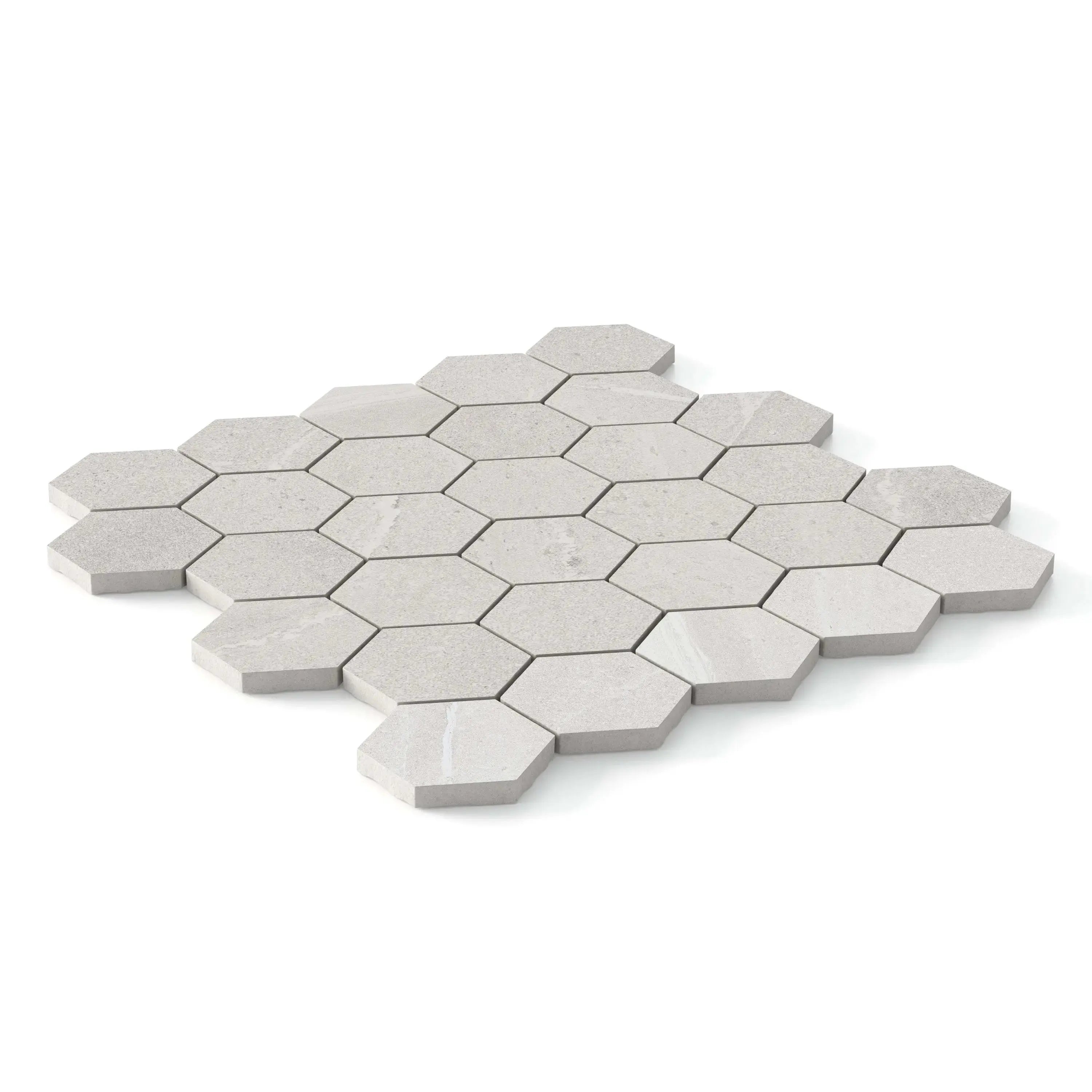 Burlington Porcelain Tile Blanco Hexagon Mosaic 11x13 Sheet