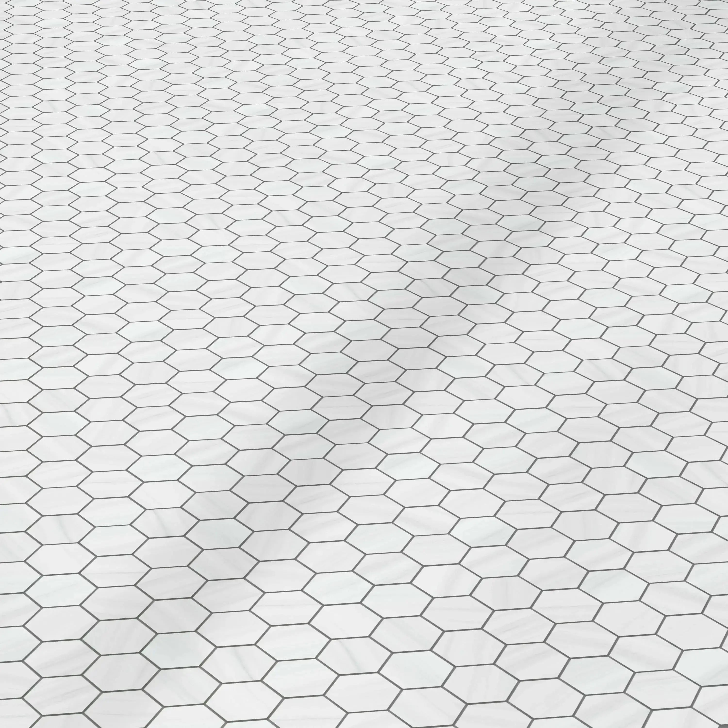 Dolostone Porcelain Tile White Hexagon Mosaic 11x13 Sheet Polished