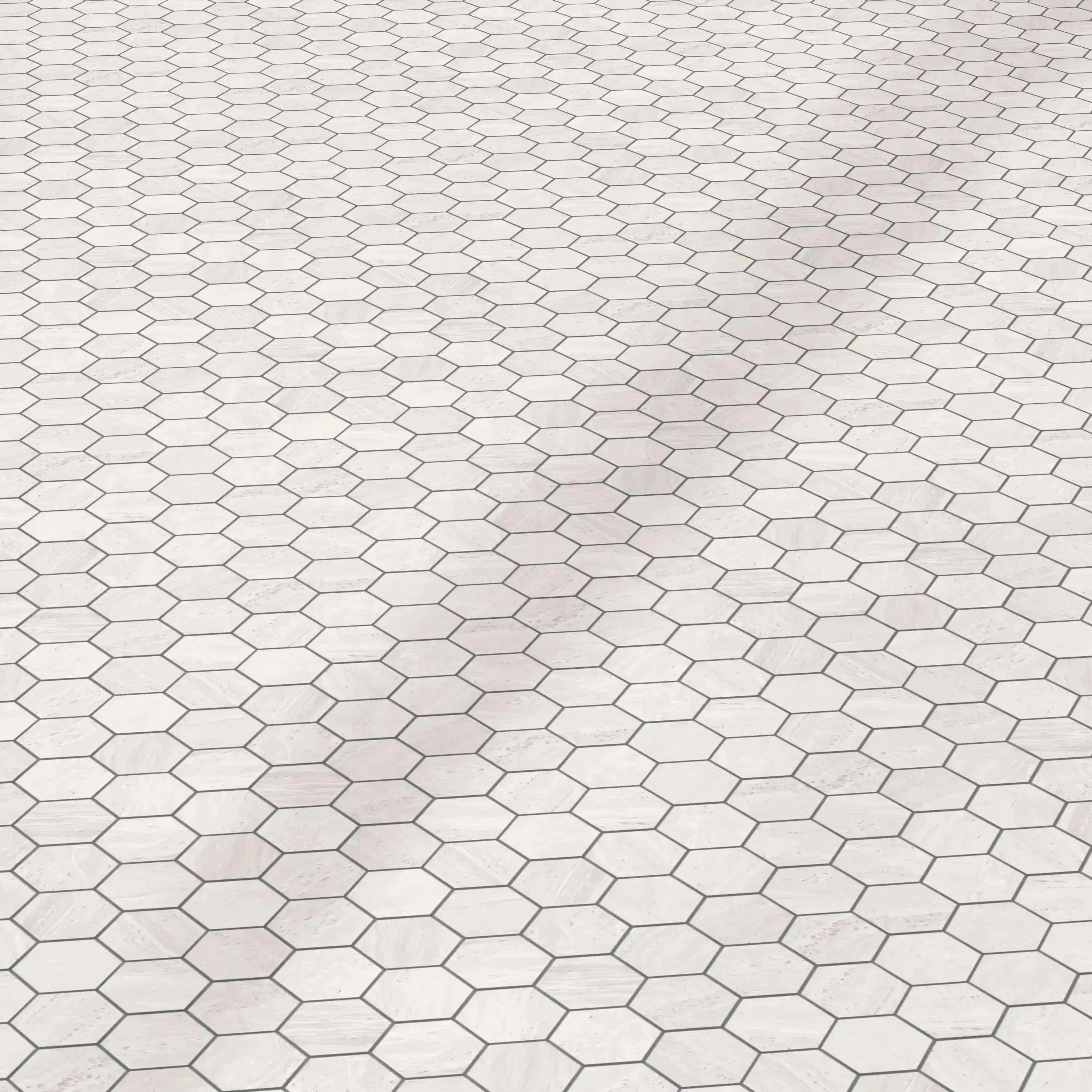 Travertino Porcelain Tile White Hexagon Mosaic 11x13 Sheet Polished