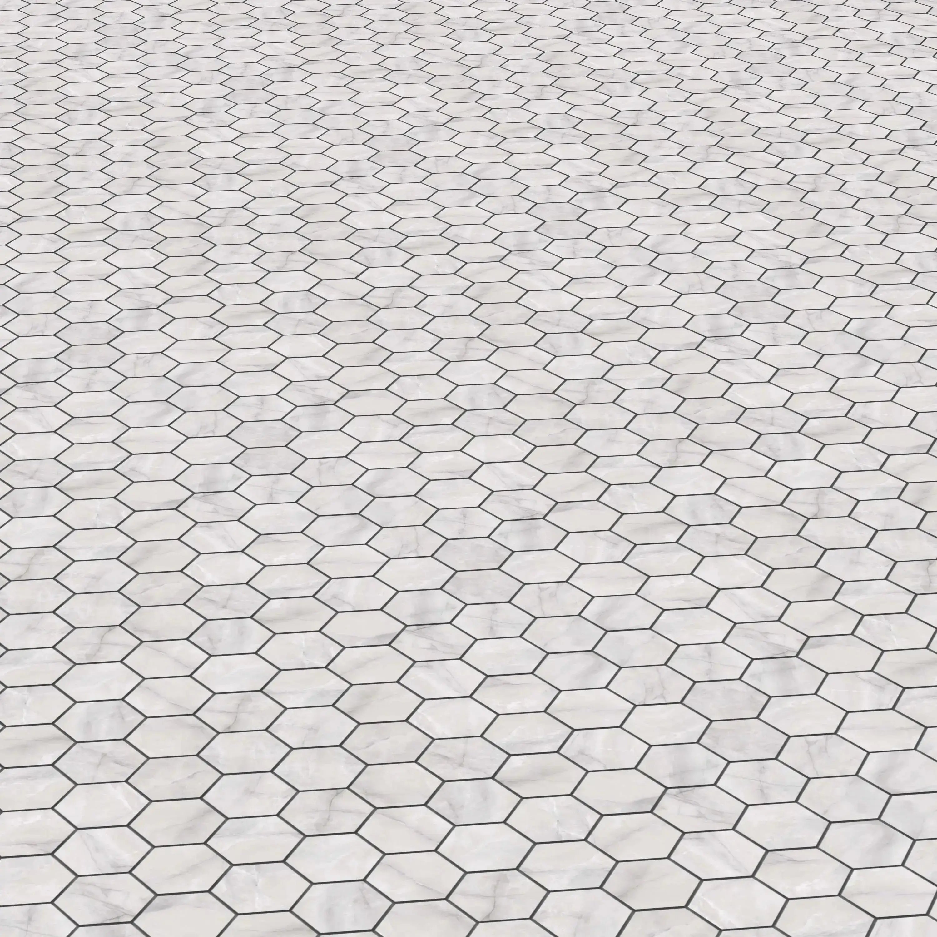 Opal Porcelain Tile White Hexagon Mosaic 11x13 Sheet Matte