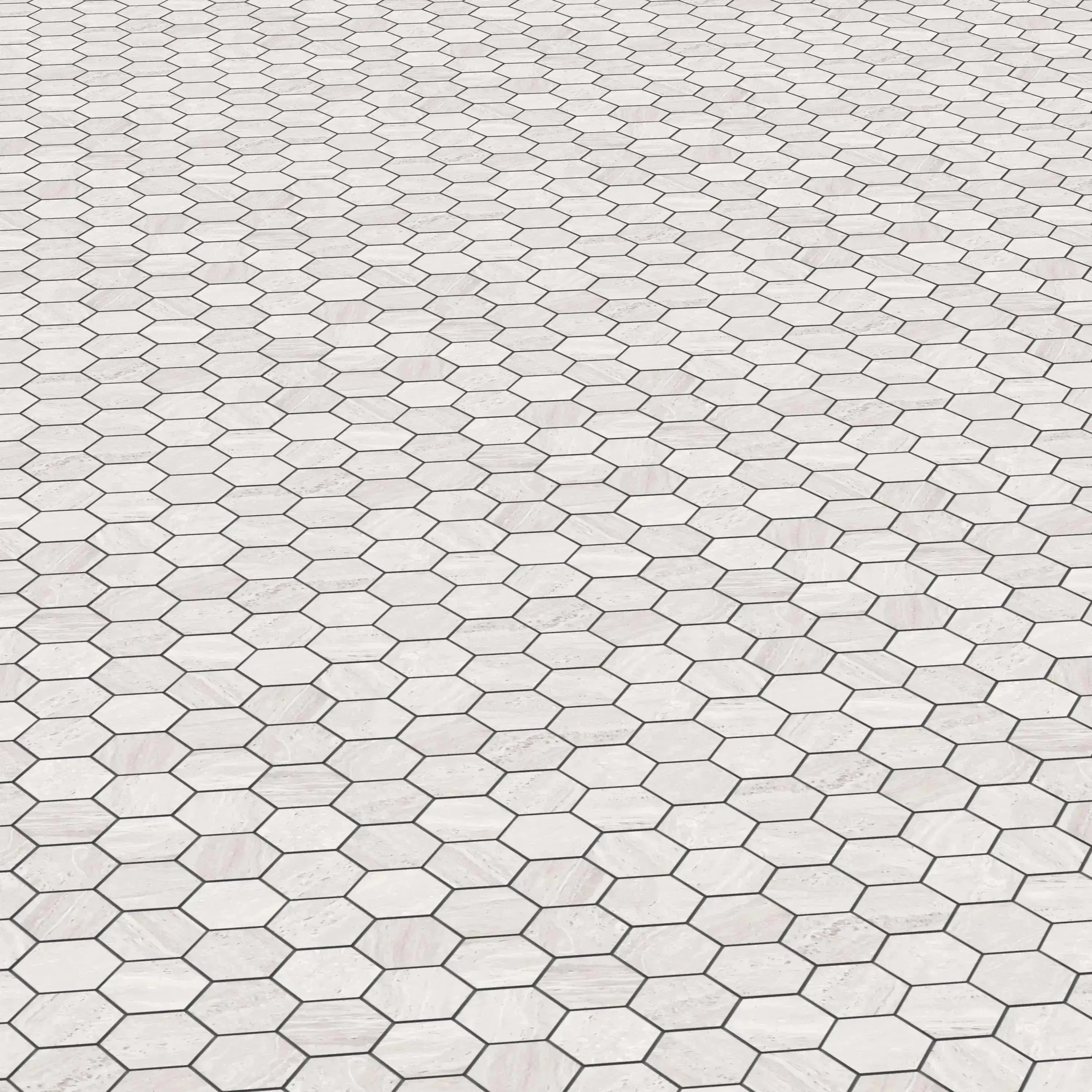 Travertino Porcelain Tile White Hexagon Mosaic 11x13 Sheet Matte
