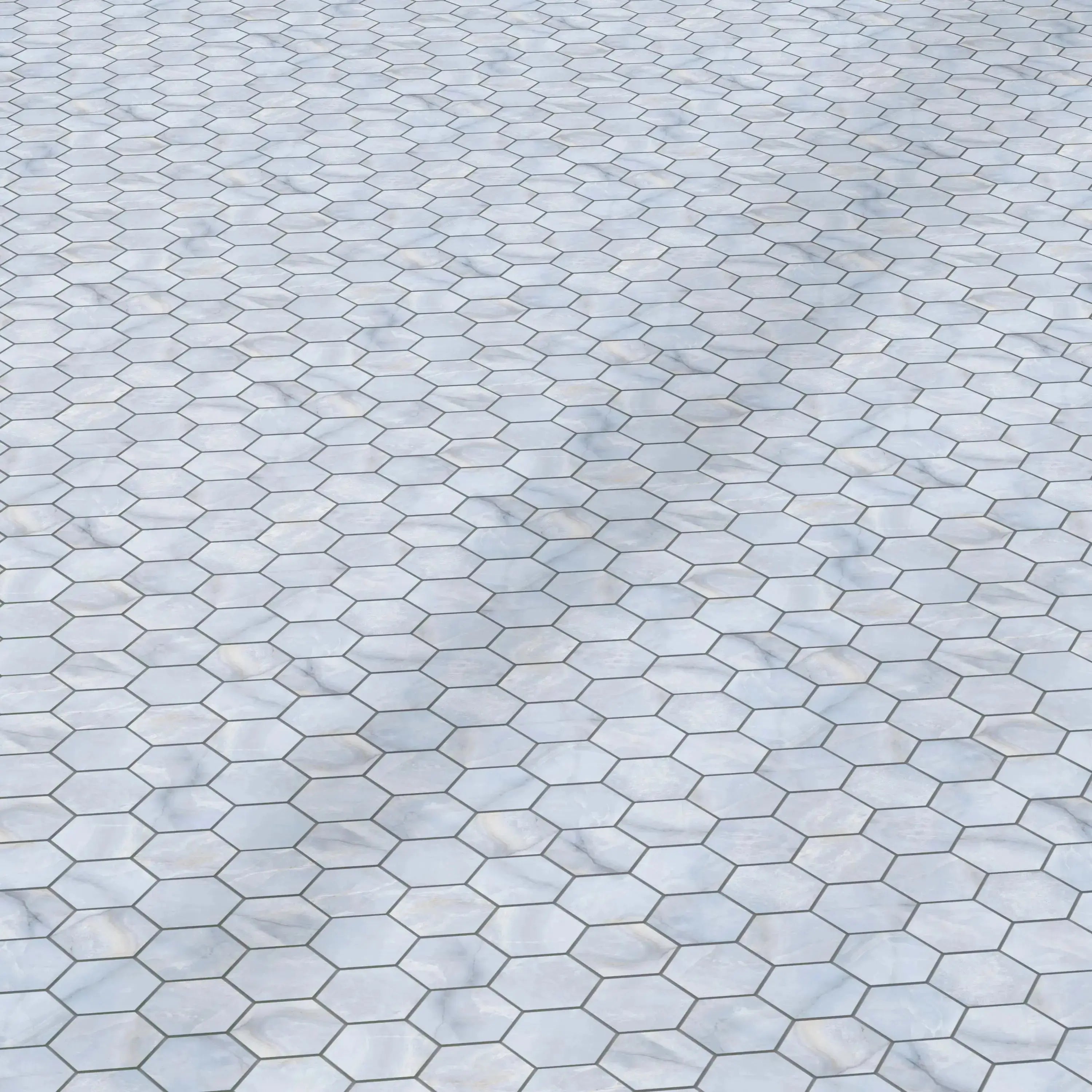 Opal Porcelain Tile Blue Hexagon Mosaic 11x13 Sheet Polished