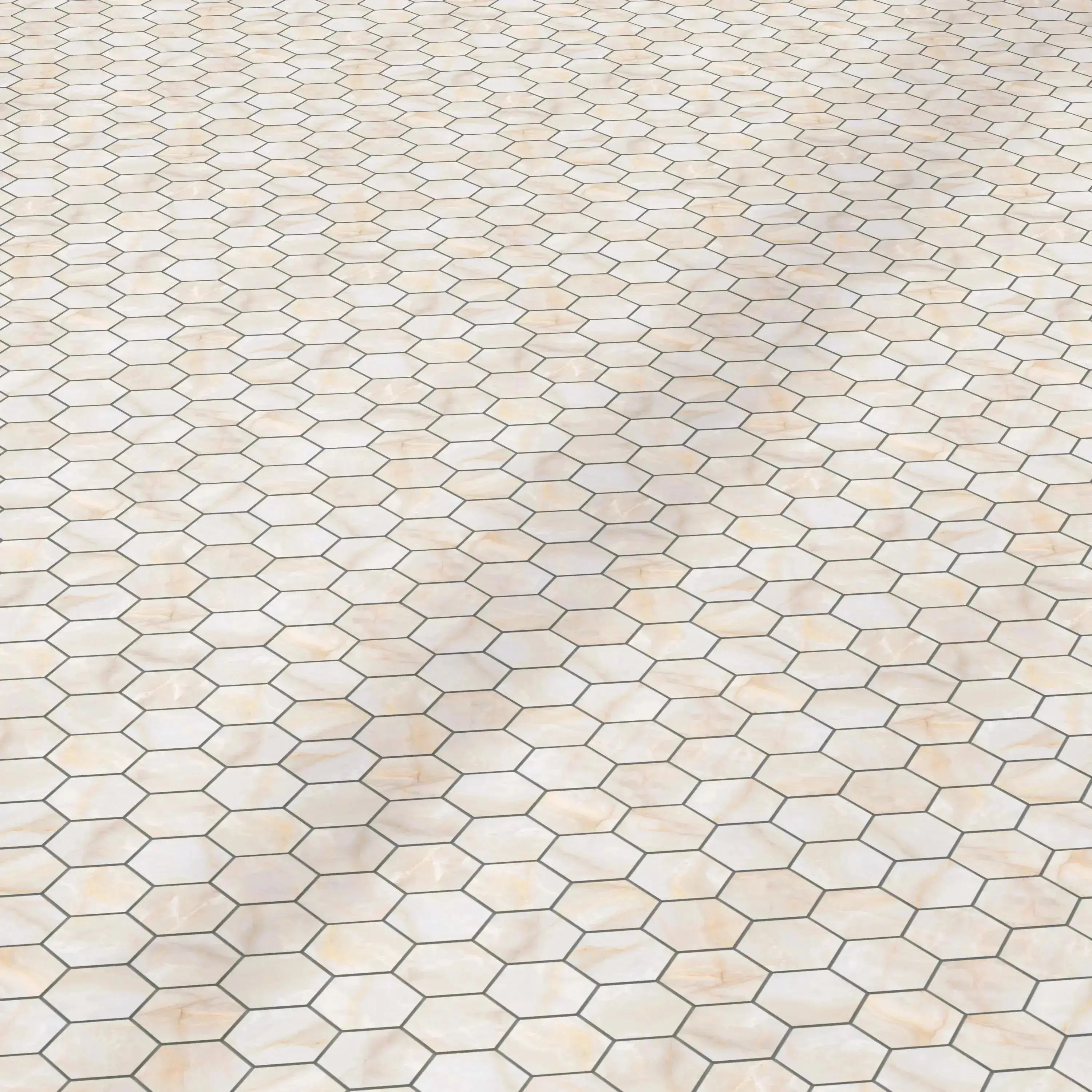 Opal Porcelain Tile Cream Hexagon Mosaic 11x13 Sheet Polished