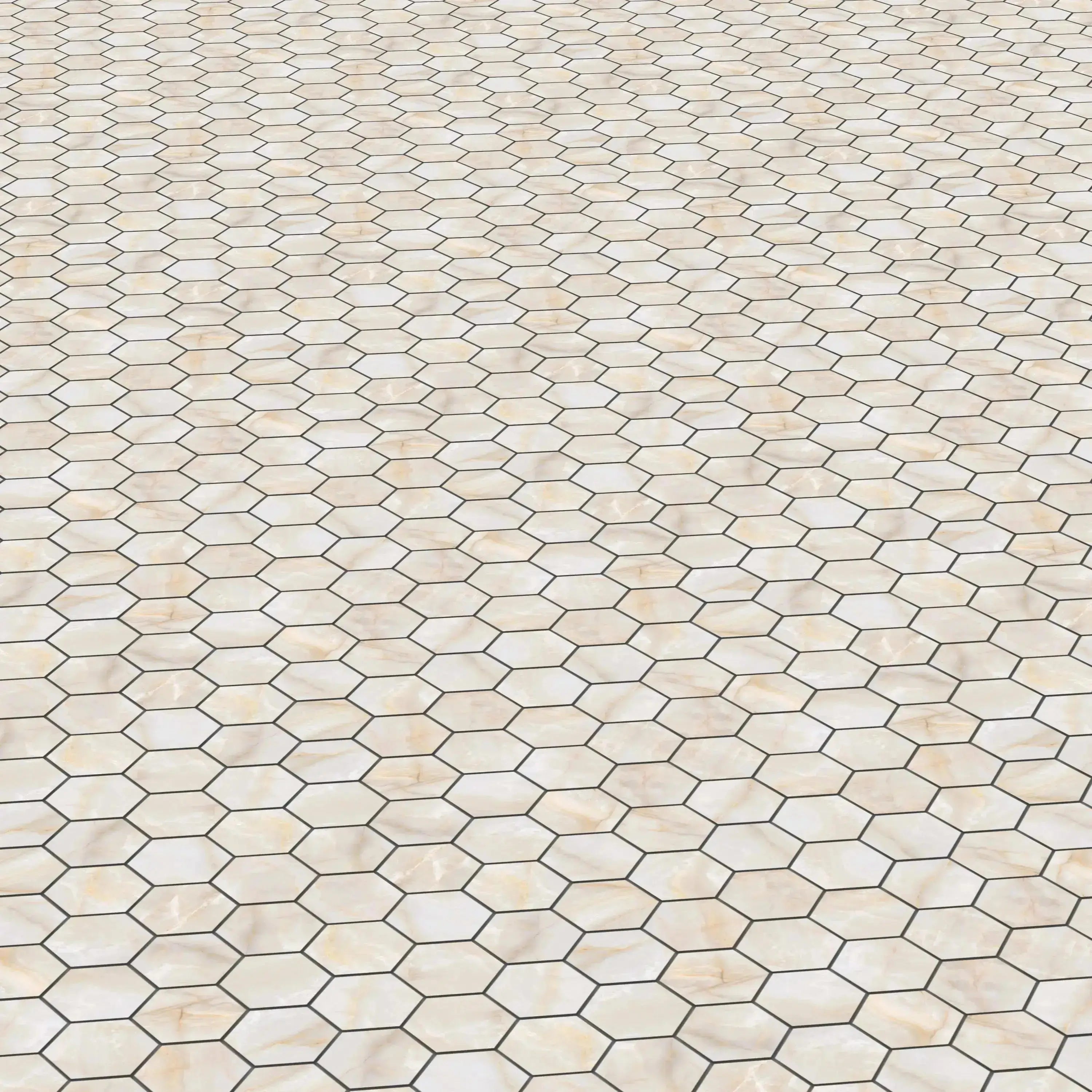 Opal Porcelain Tile Cream Hexagon Mosaic 11x13 Sheet Matte