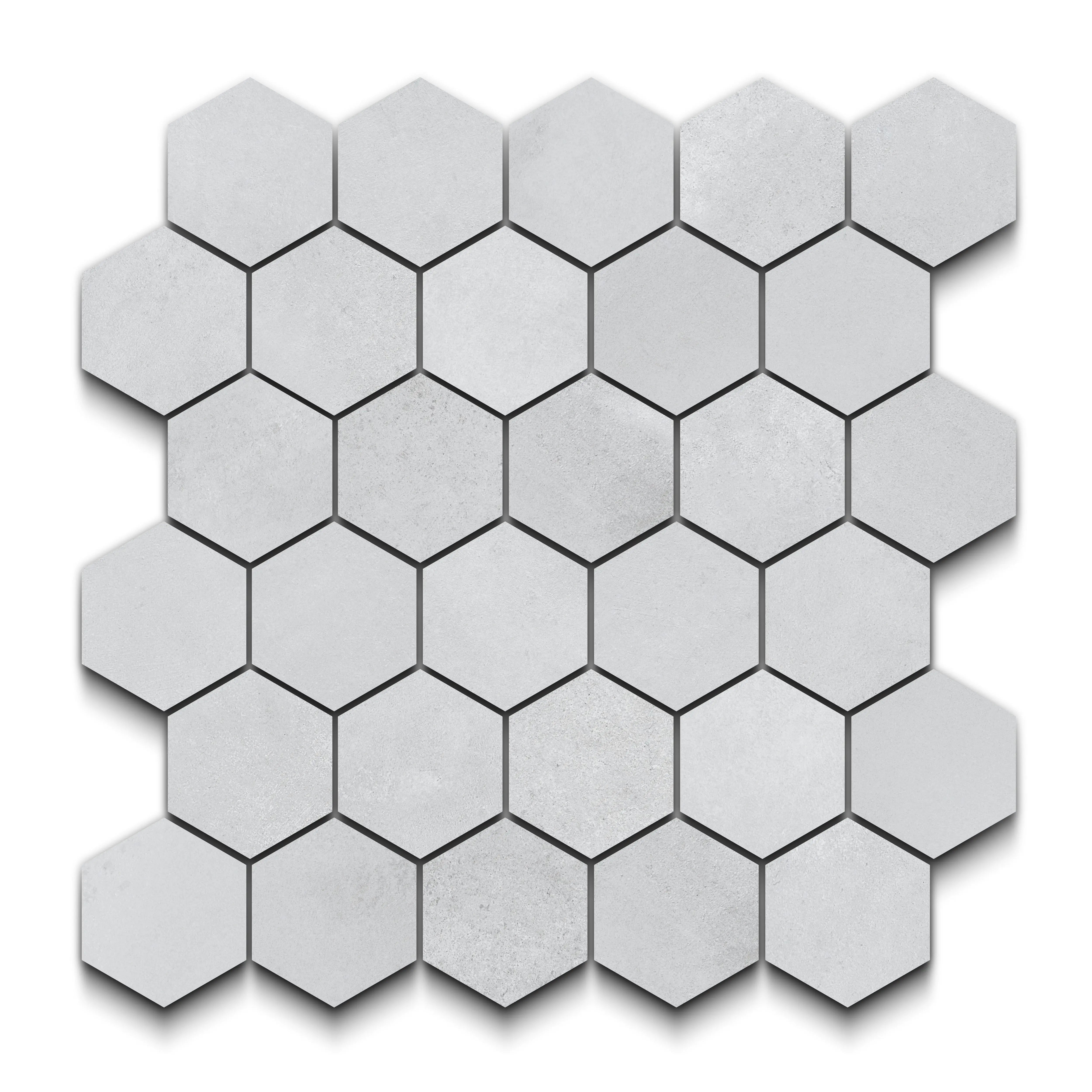 Bond Porcelain Tile Gris Hexagon Mosaic