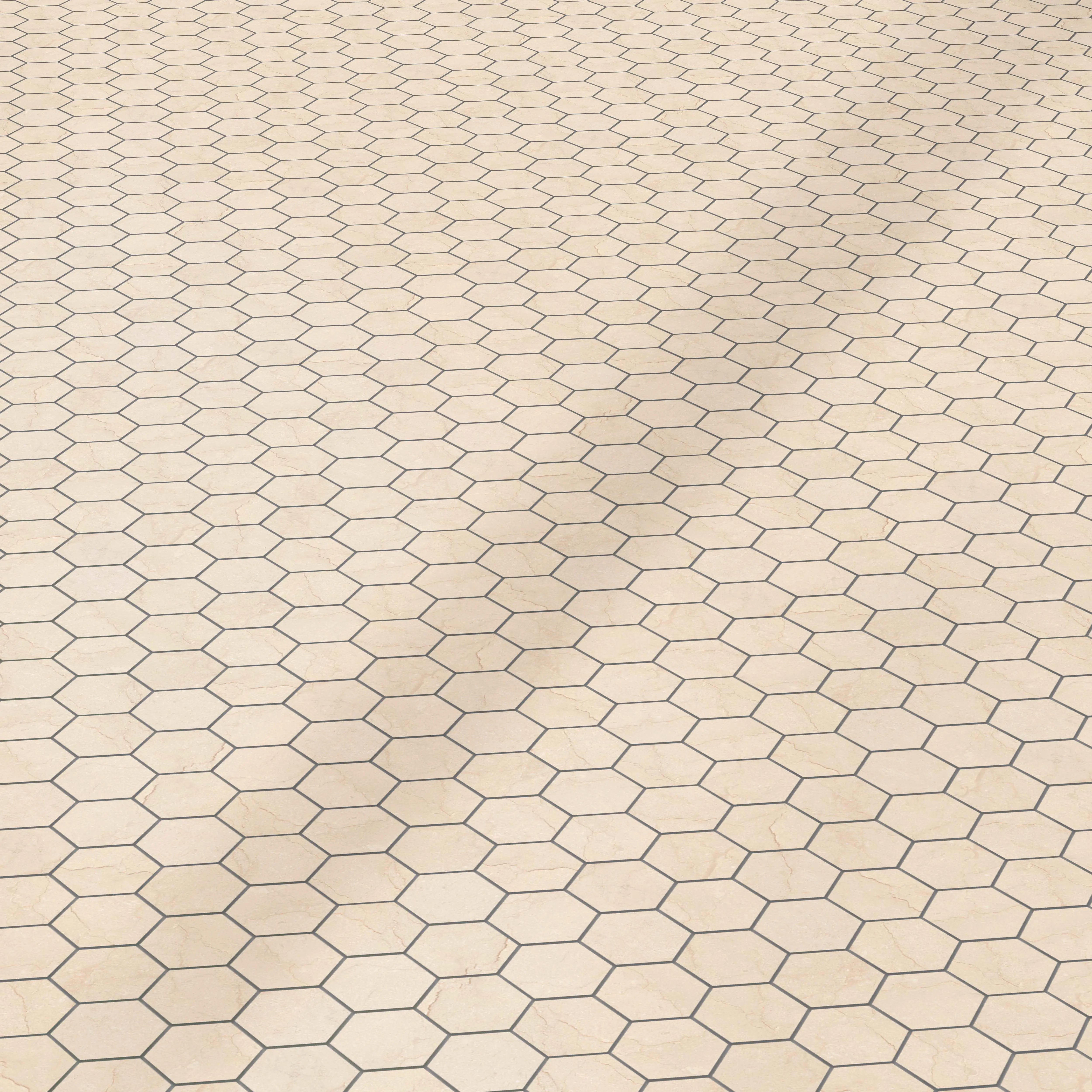 Crema Marfil Porcelain Tile Polished Hexagon Mosaic