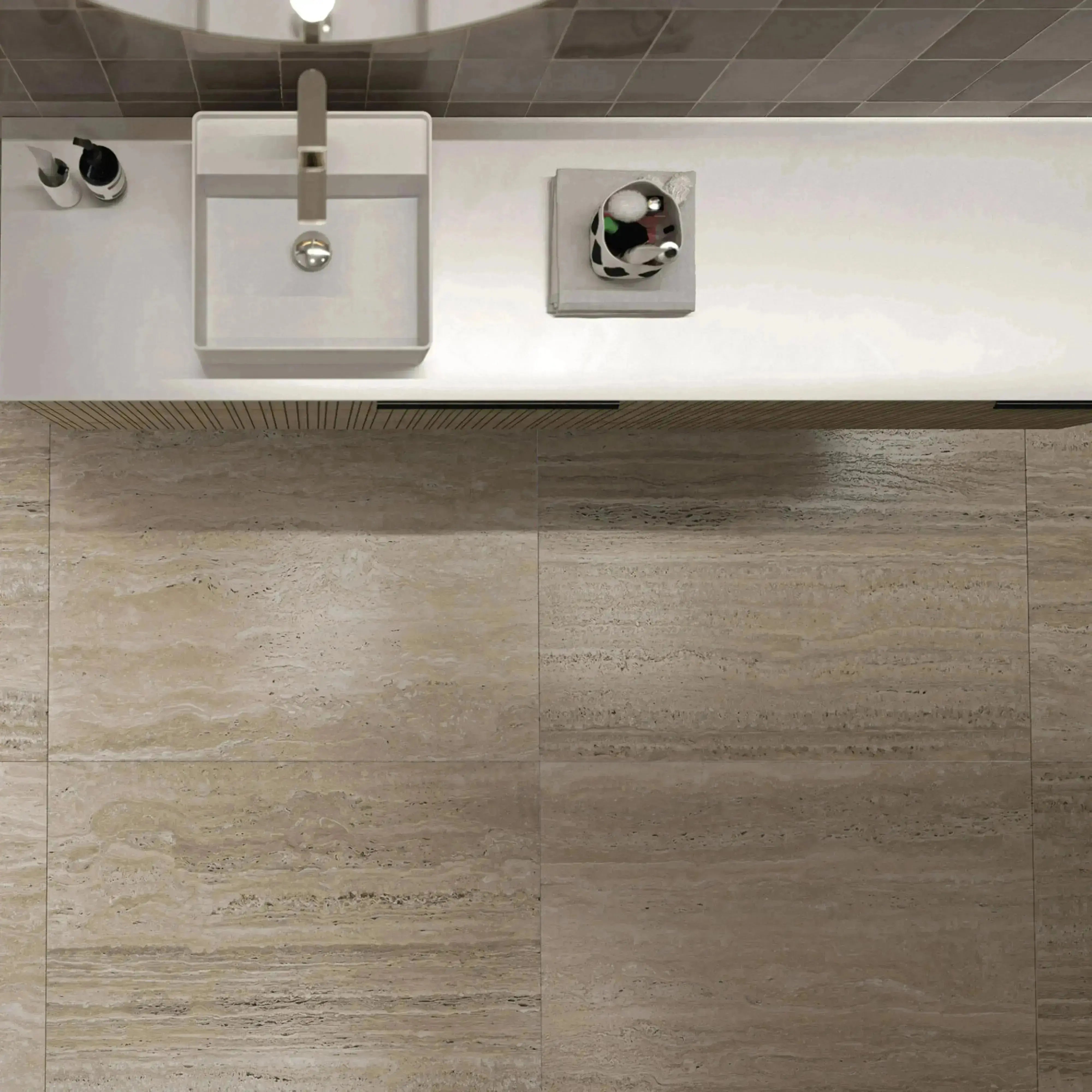 Travertino Porcelain Tile Beige 24x48 Matte