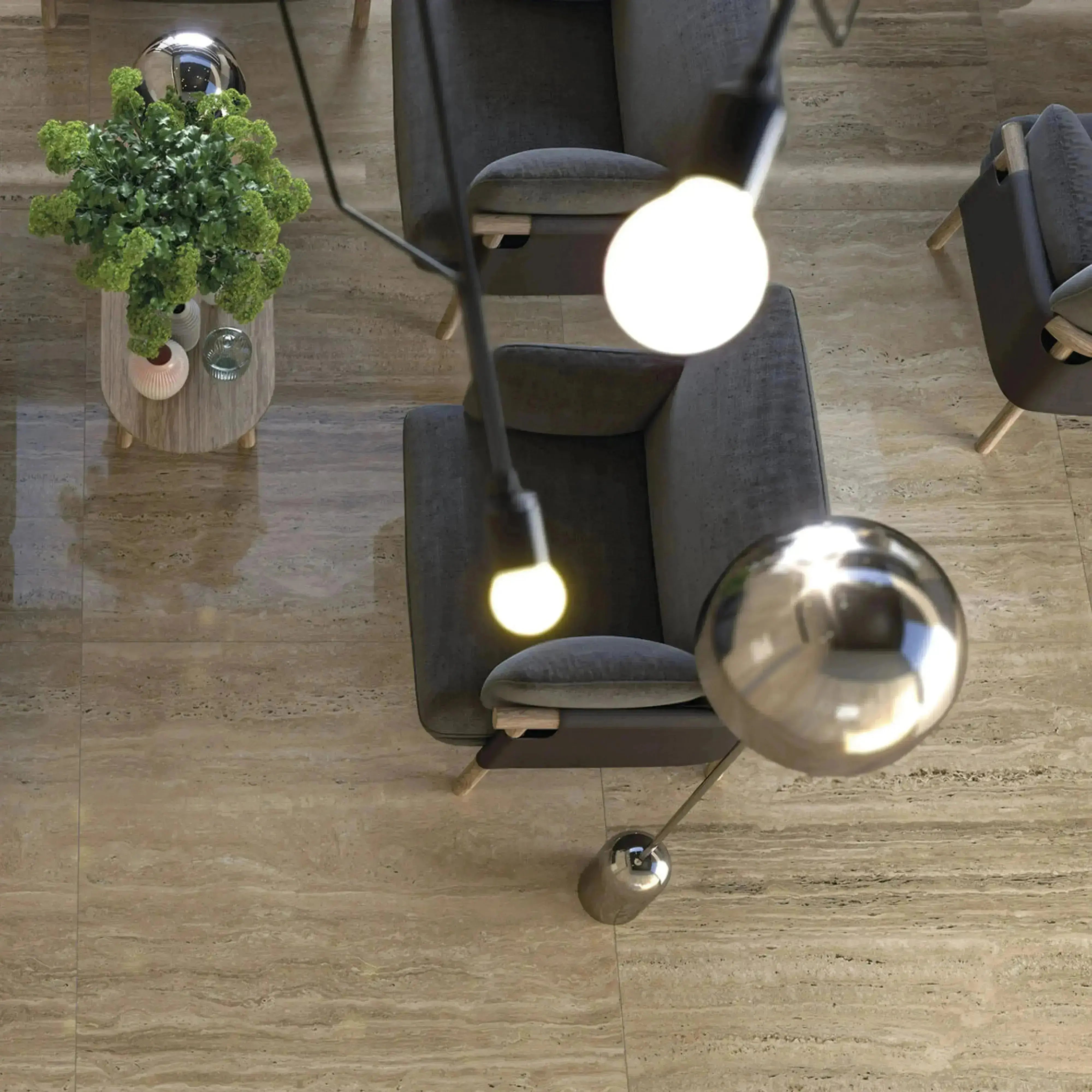 Travertino Porcelain Tile Beige 24x48 Polished