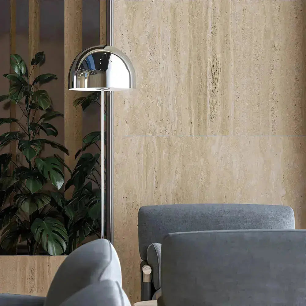 Travertino Porcelain Tile Beige 12x24 Polished