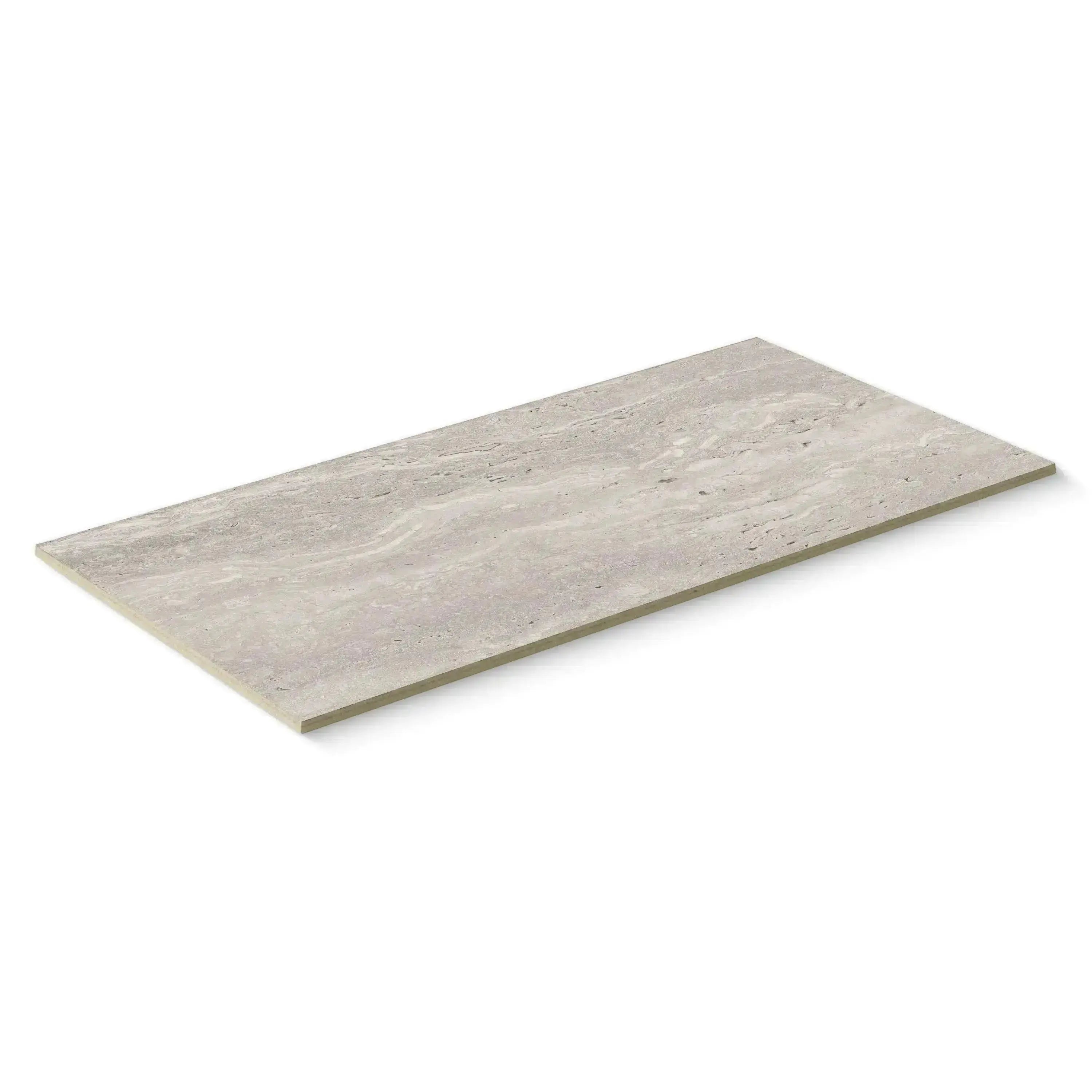 Travertino Porcelain Tile Gray 12x24 Matte