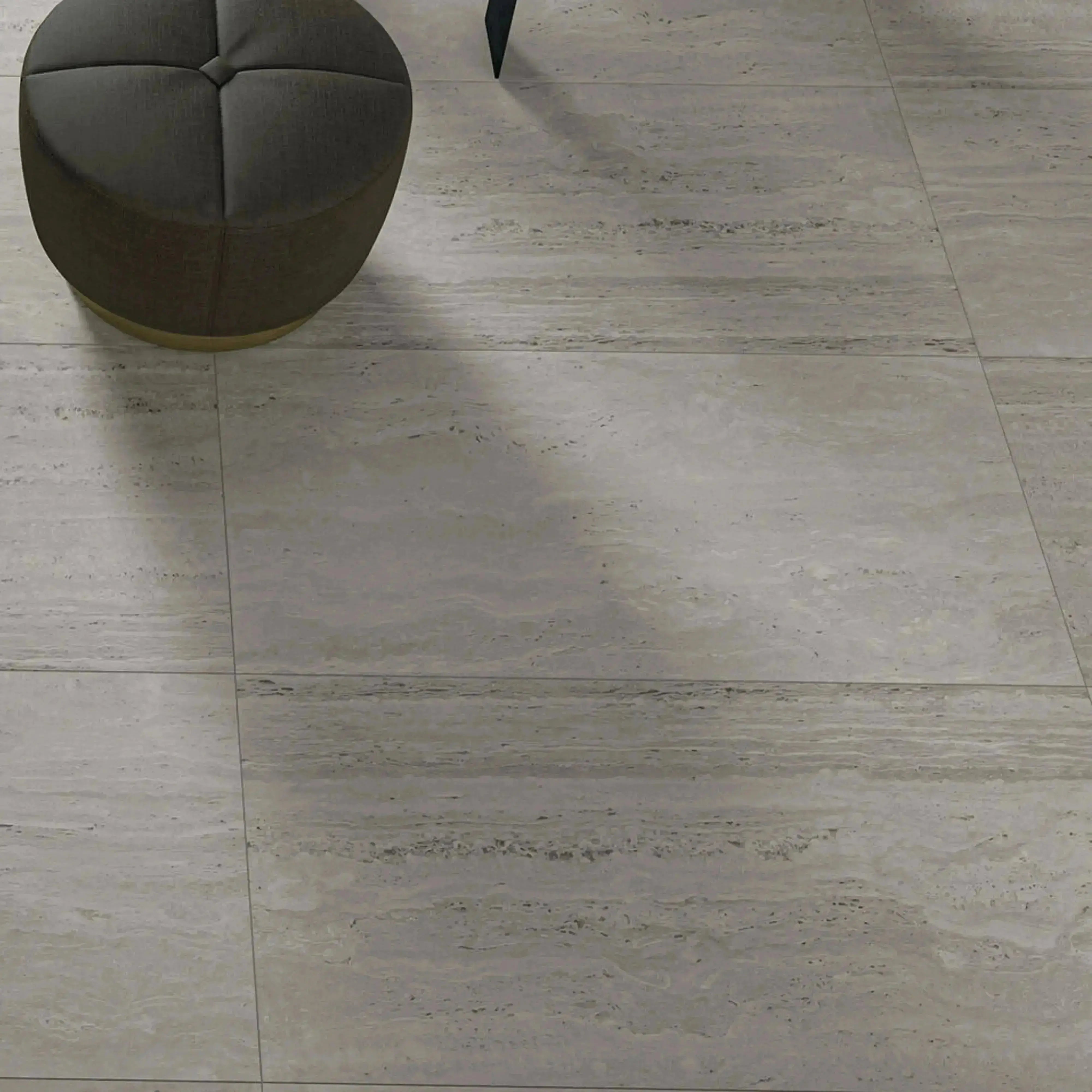 Travertino Porcelain Tile Gray 12x24 Matte