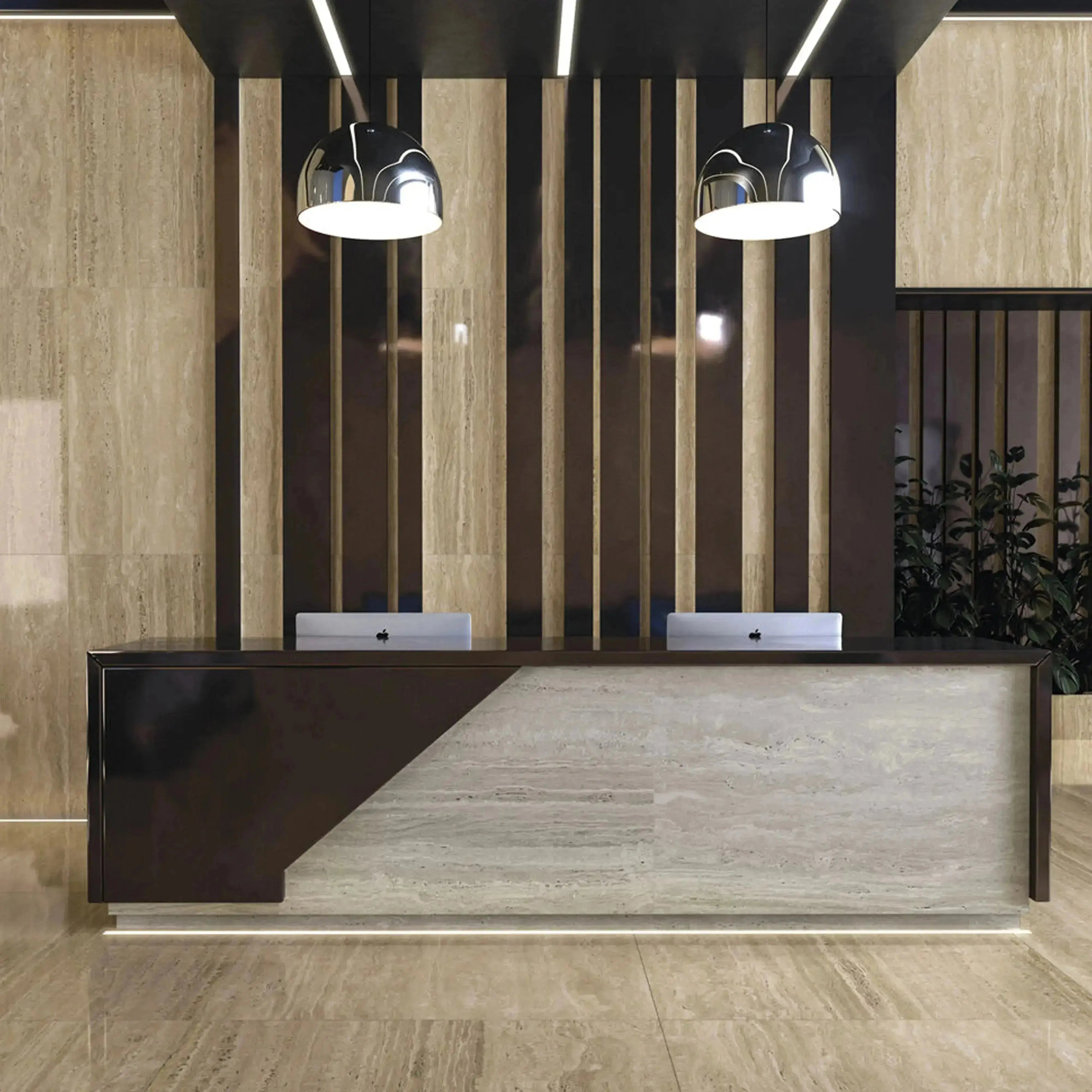 Travertino Porcelain Tile Gray 24x48 Polished