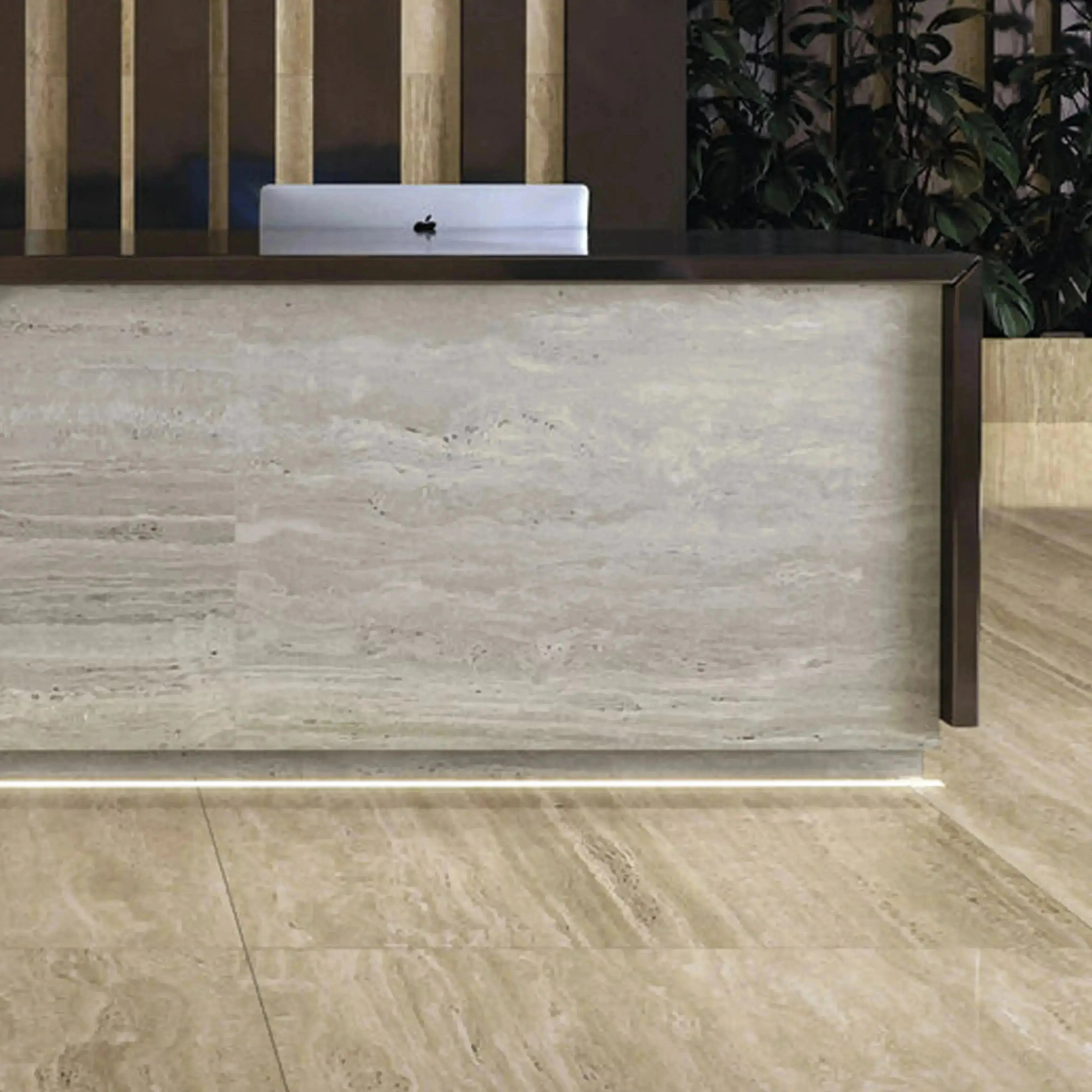 Travertino Porcelain Tile Gray 12x24 Polished