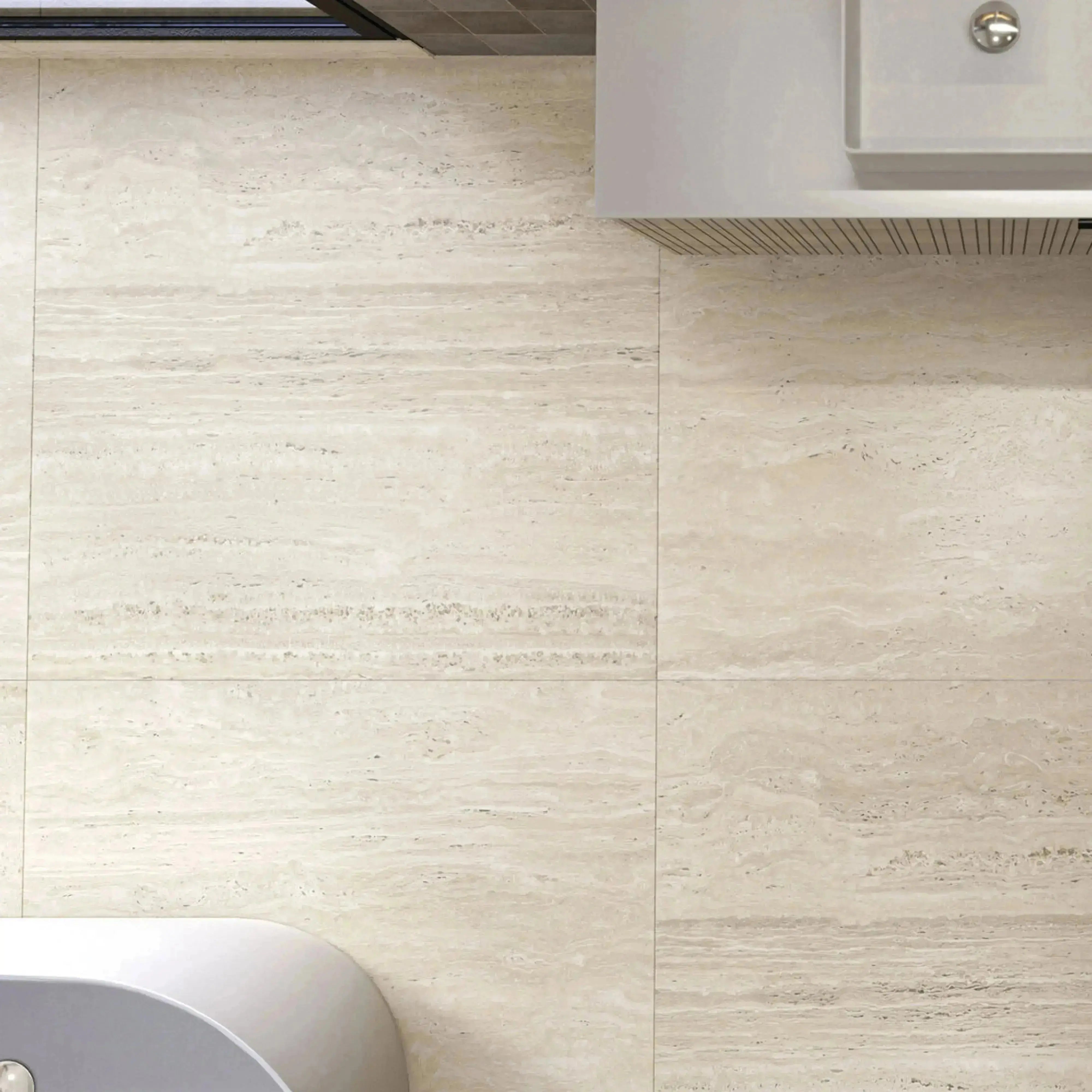 Travertino Porcelain Tile Ivory 12x24 Matte