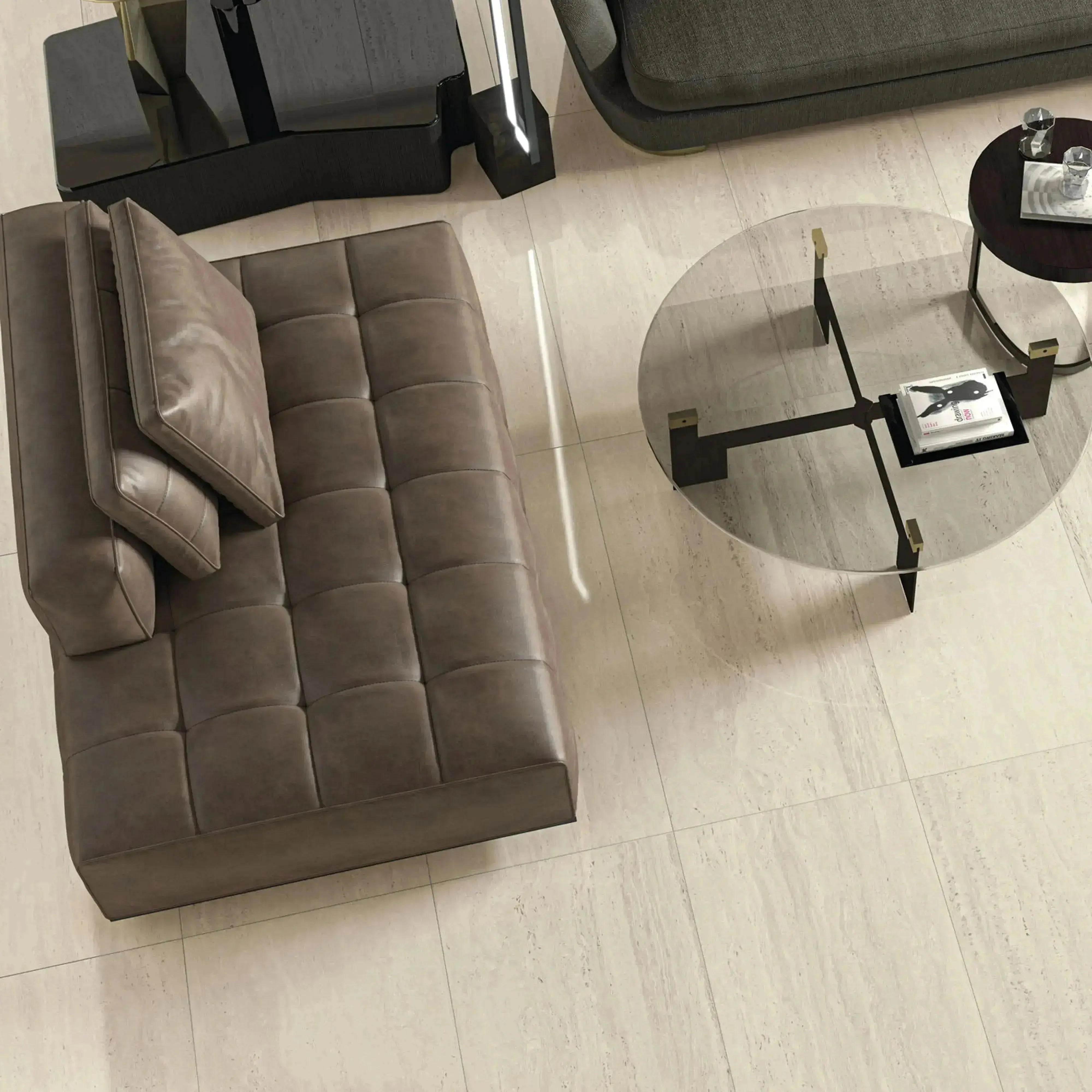 Travertino Porcelain Tile Ivory 12x24 Polished