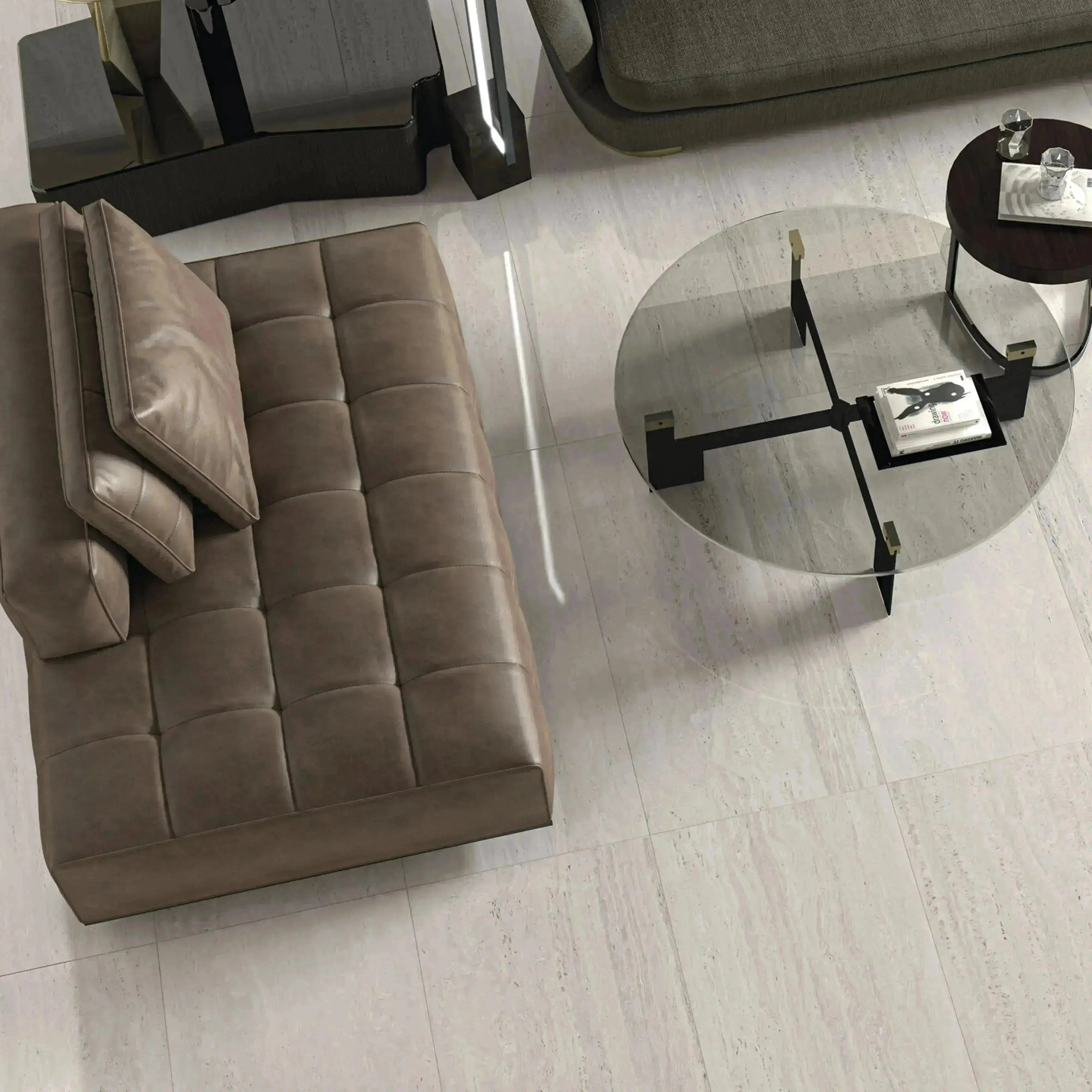 Travertino Porcelain Tile White 24x48 Polished