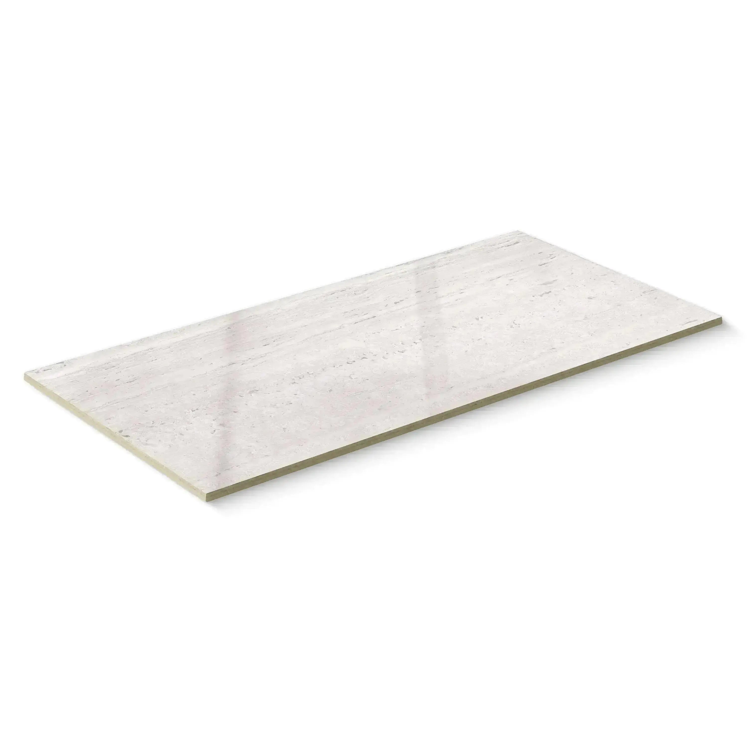 Travertino Porcelain Tile White 12x24 Polished