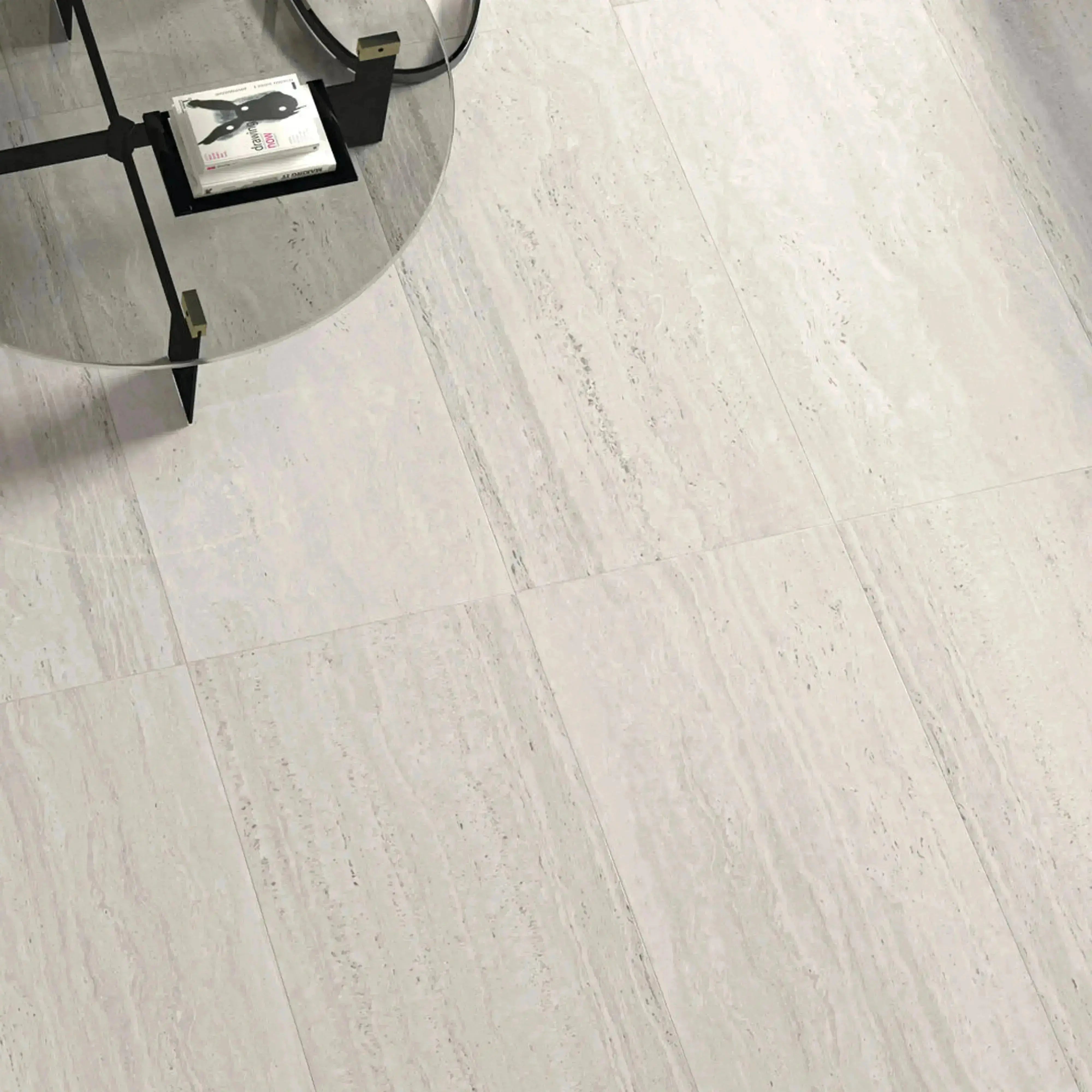 Travertino Porcelain Tile White 24x48 Polished