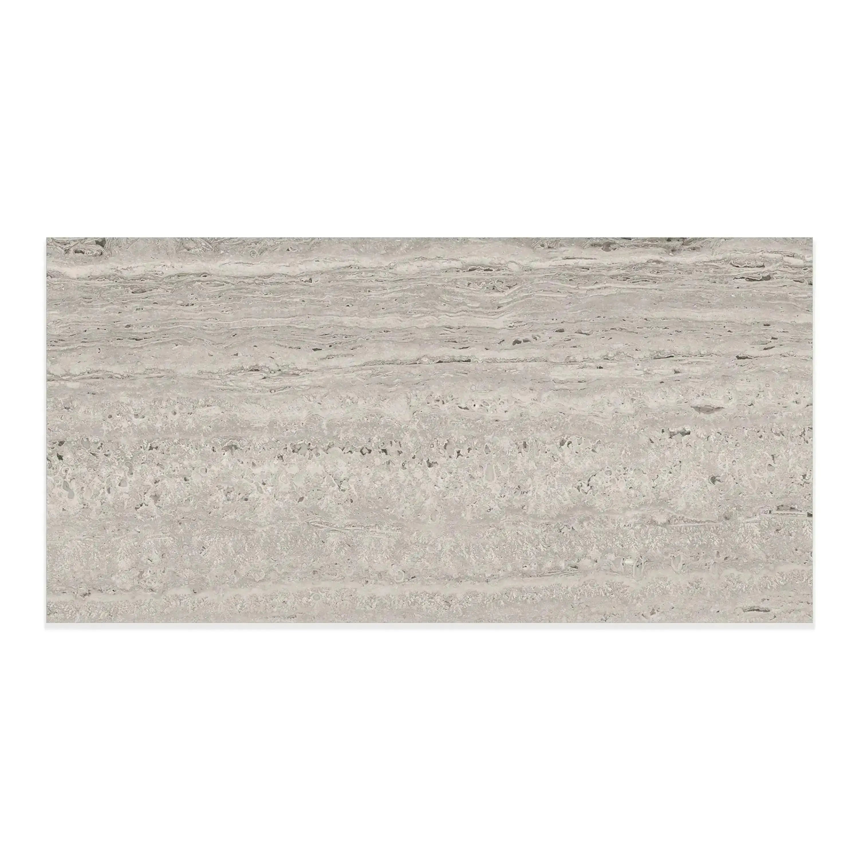 Travertino Porcelain Tile Gray 12x24 Matte