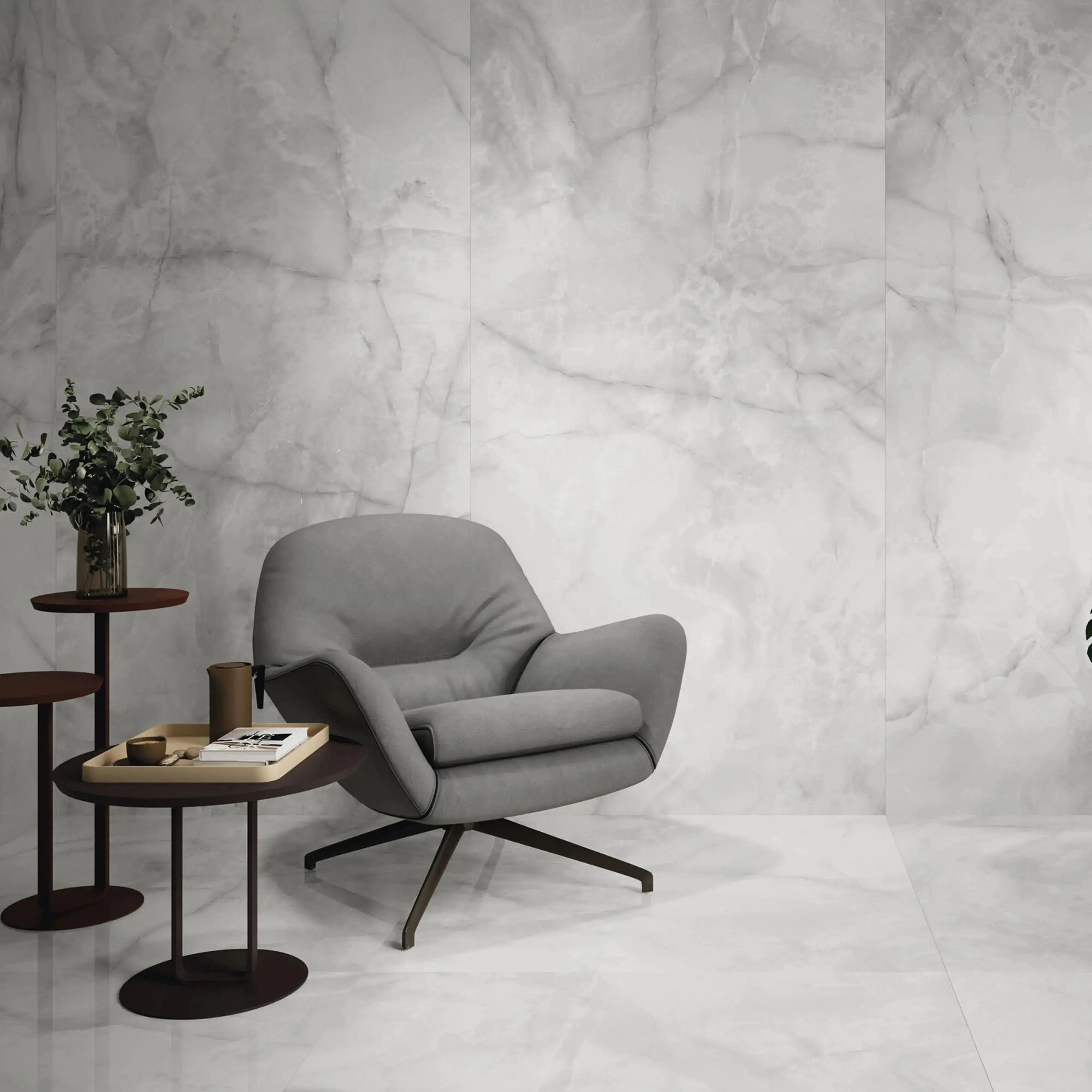 Opal Porcelain Tile White 24x24 Polished