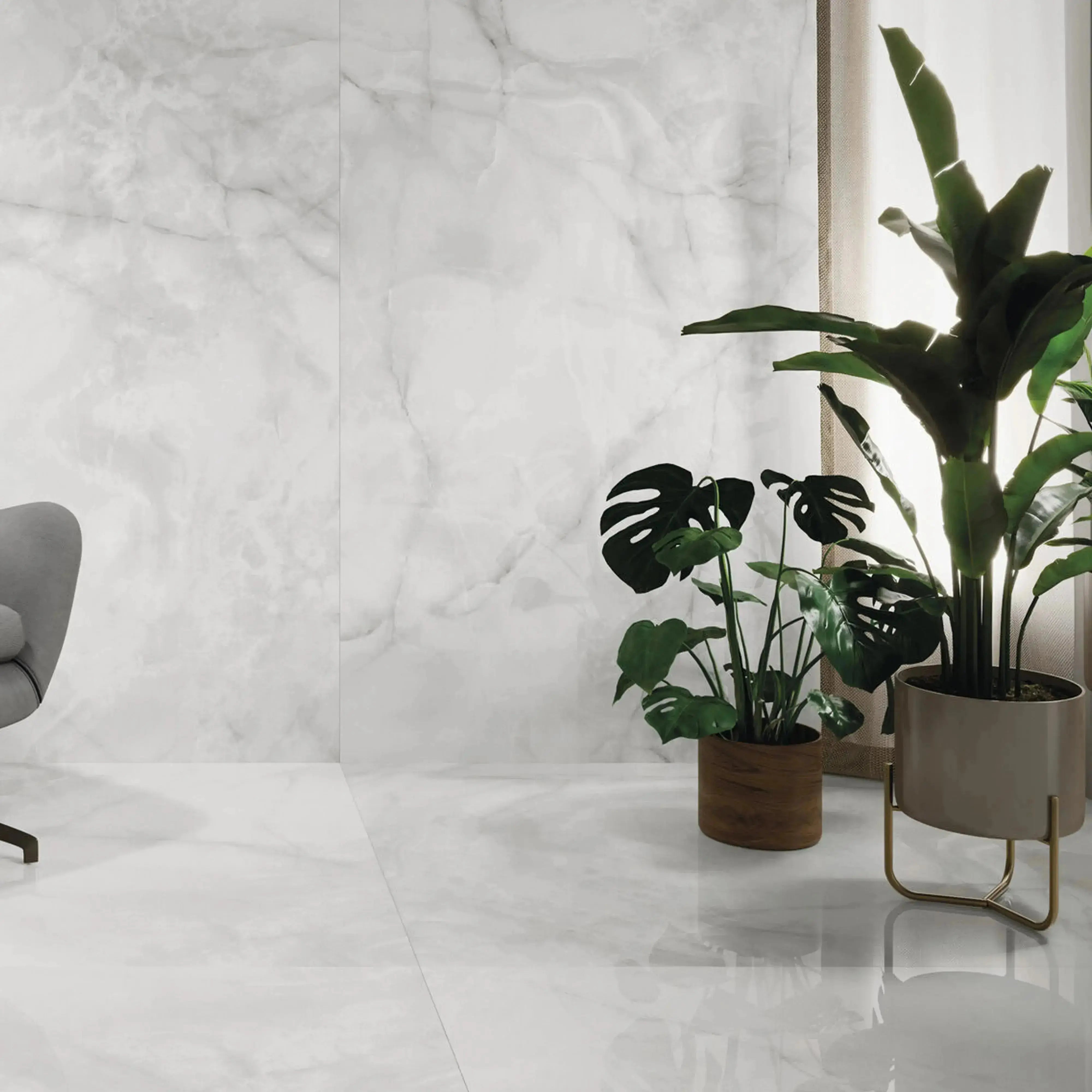Opal Porcelain Tile White 12x24 Polished