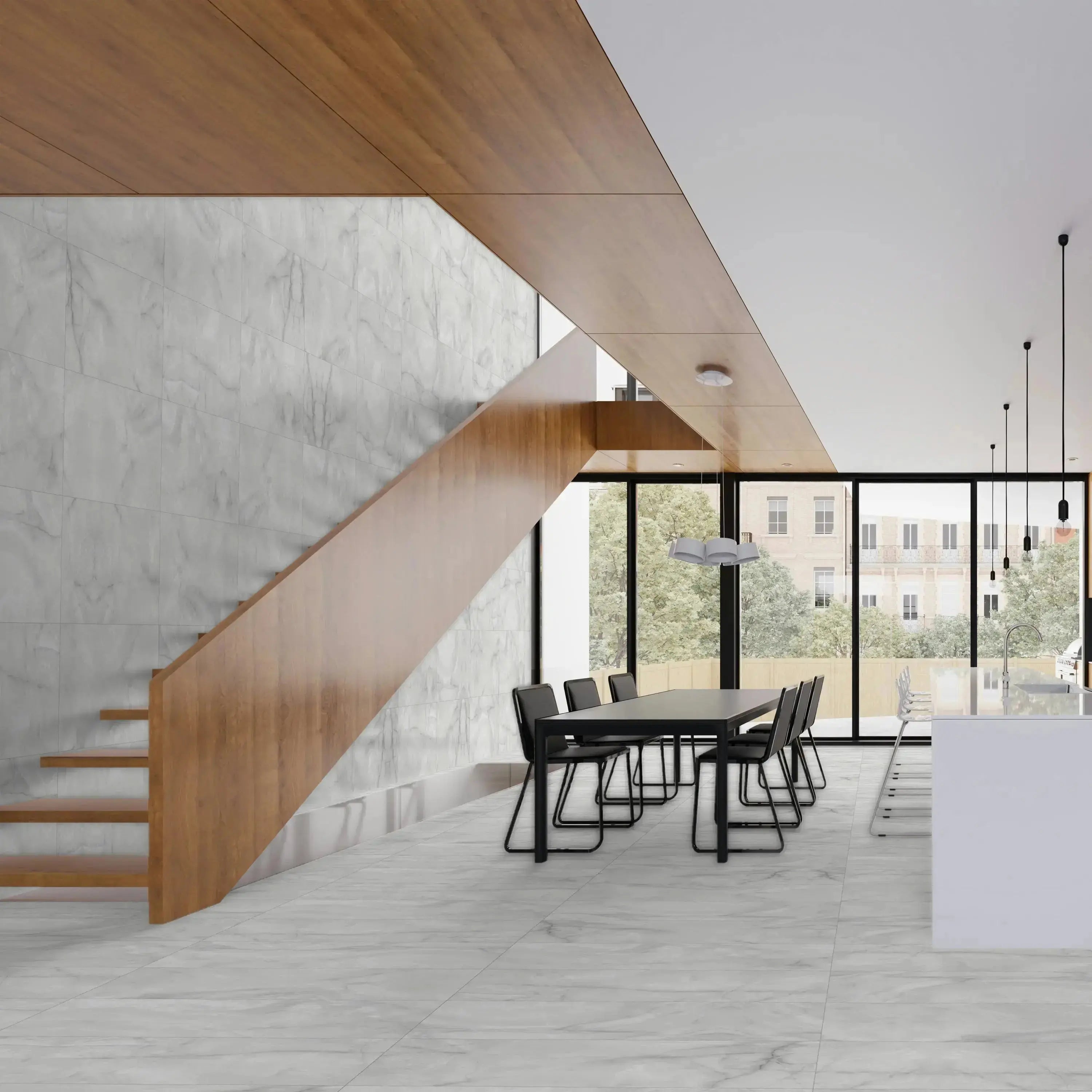 Opal Porcelain Tile White 24x48 Matte