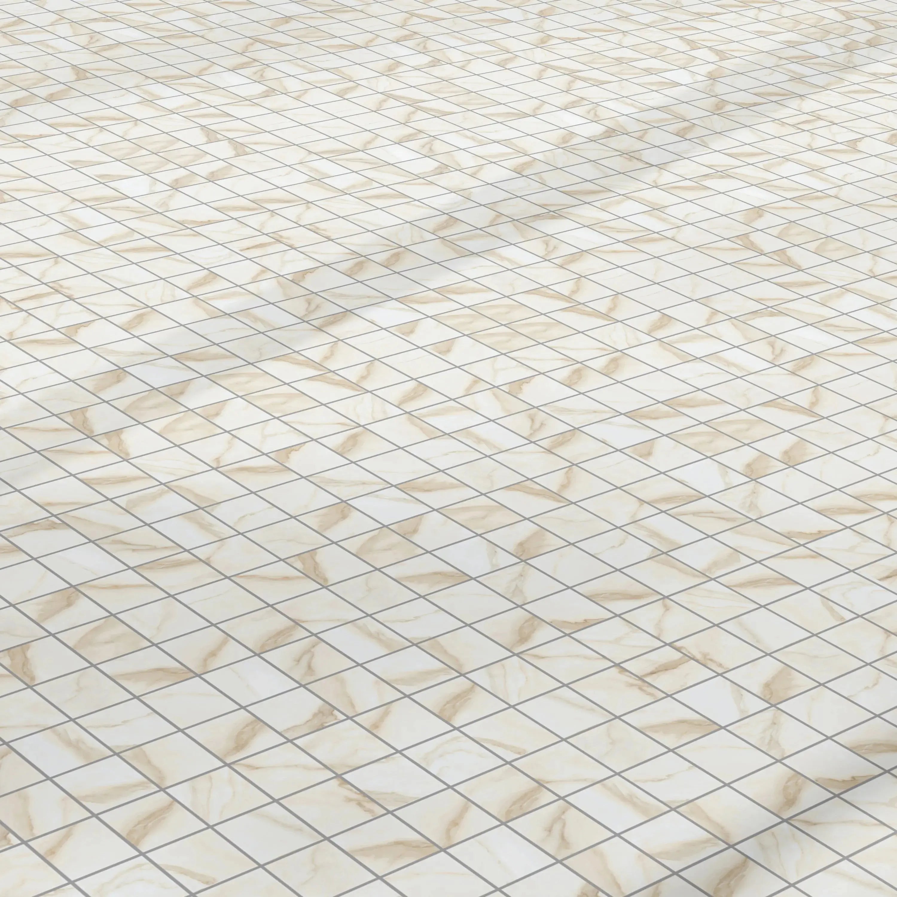 Liguria Porcelain Tile Gold Glossy Square Mosaic 2x2 Sheet