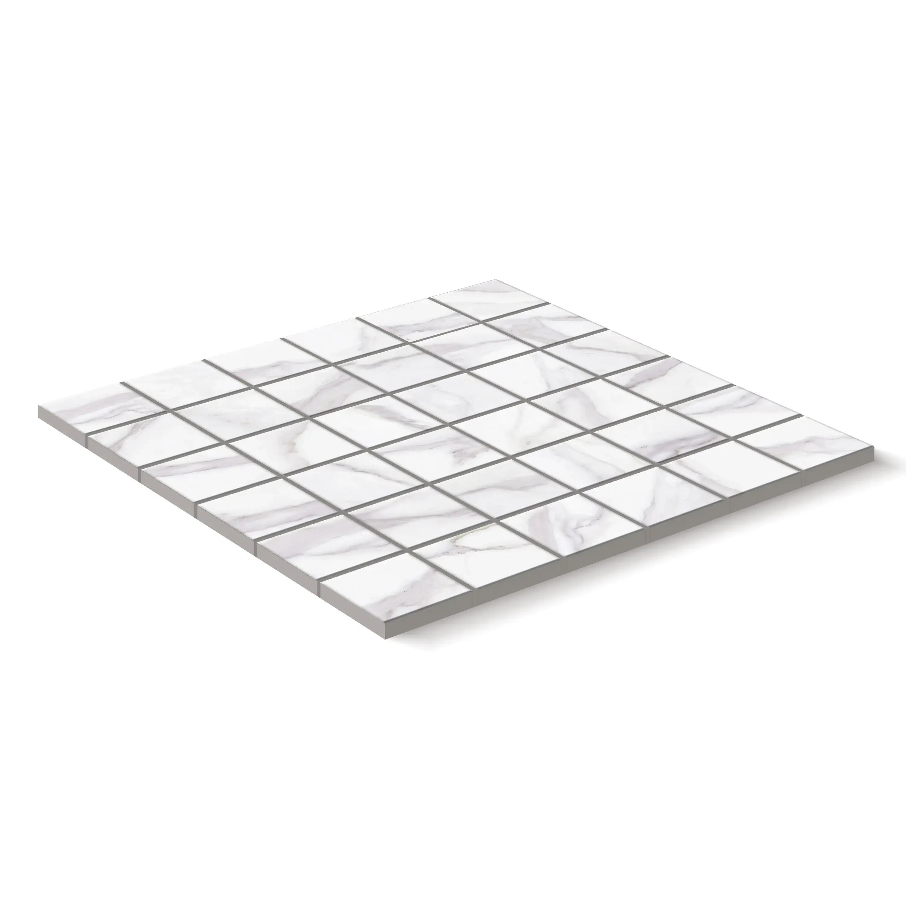 Liguria Porcelain Tile Silver Matte Square Mosaic 2x2 Sheet