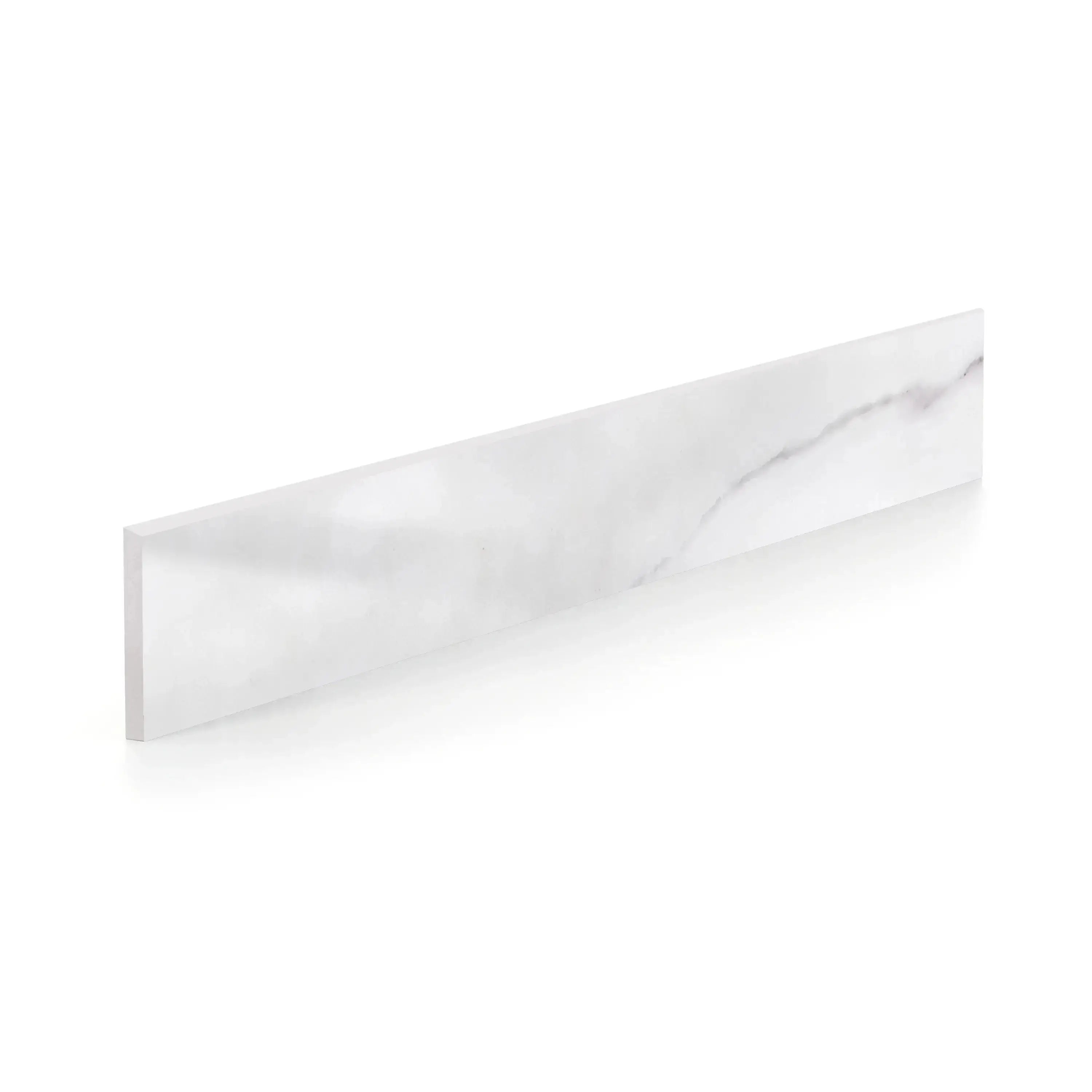 Liguria Porcelain Tile Silver Glossy Bullnose