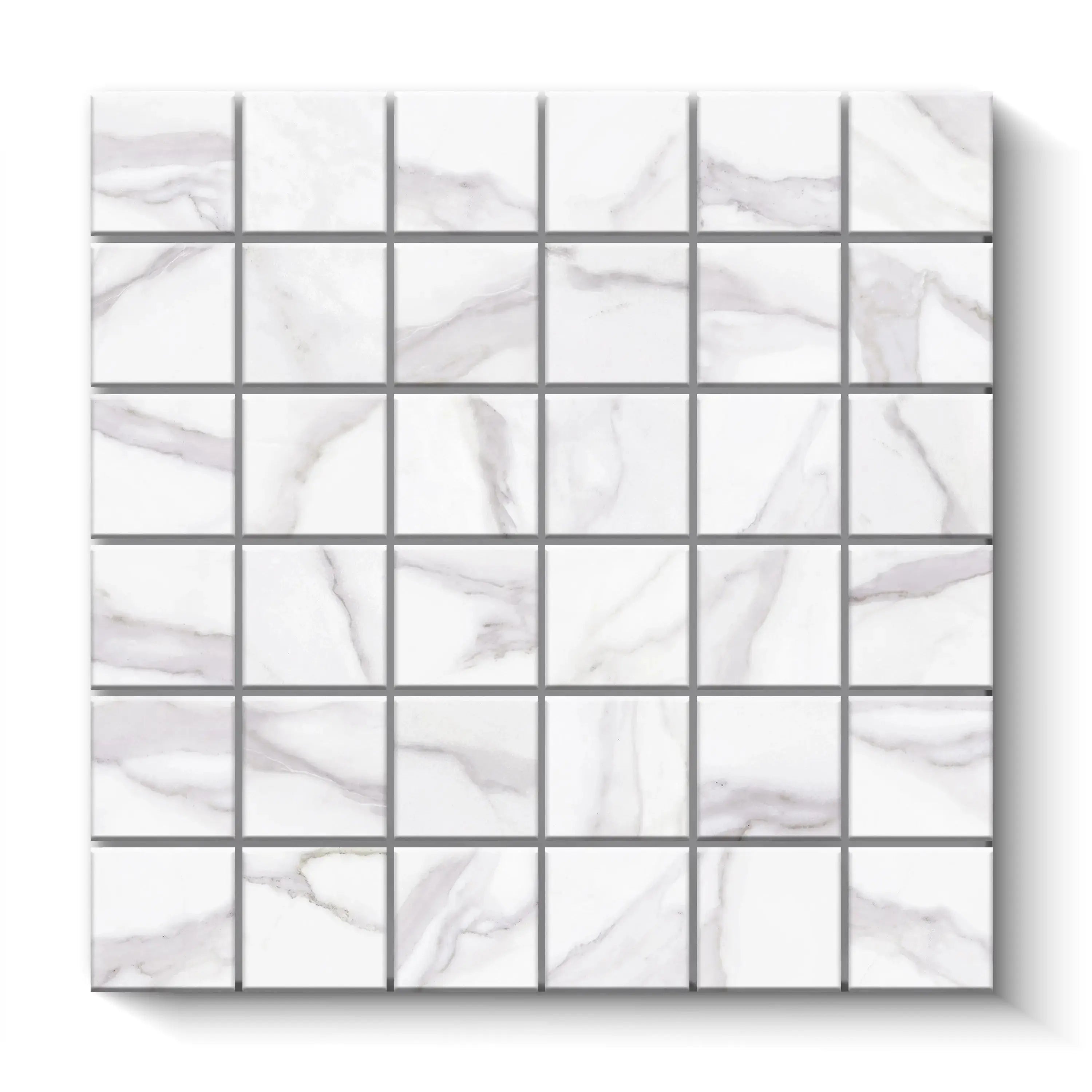 Liguria Porcelain Tile Silver Matte Square Mosaic 2x2 Sheet