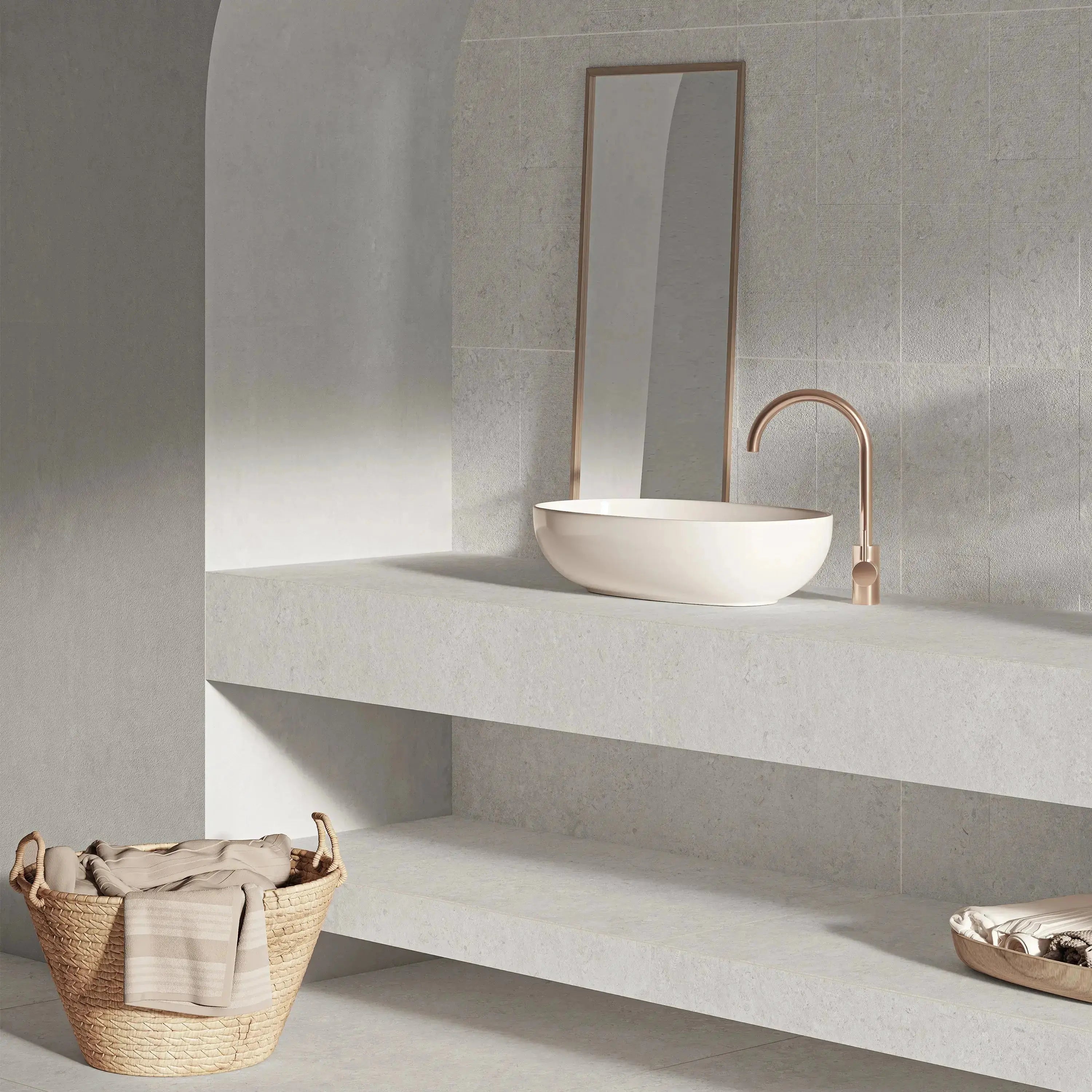 Jerusalem Stone Porcelain Tile White 24x48