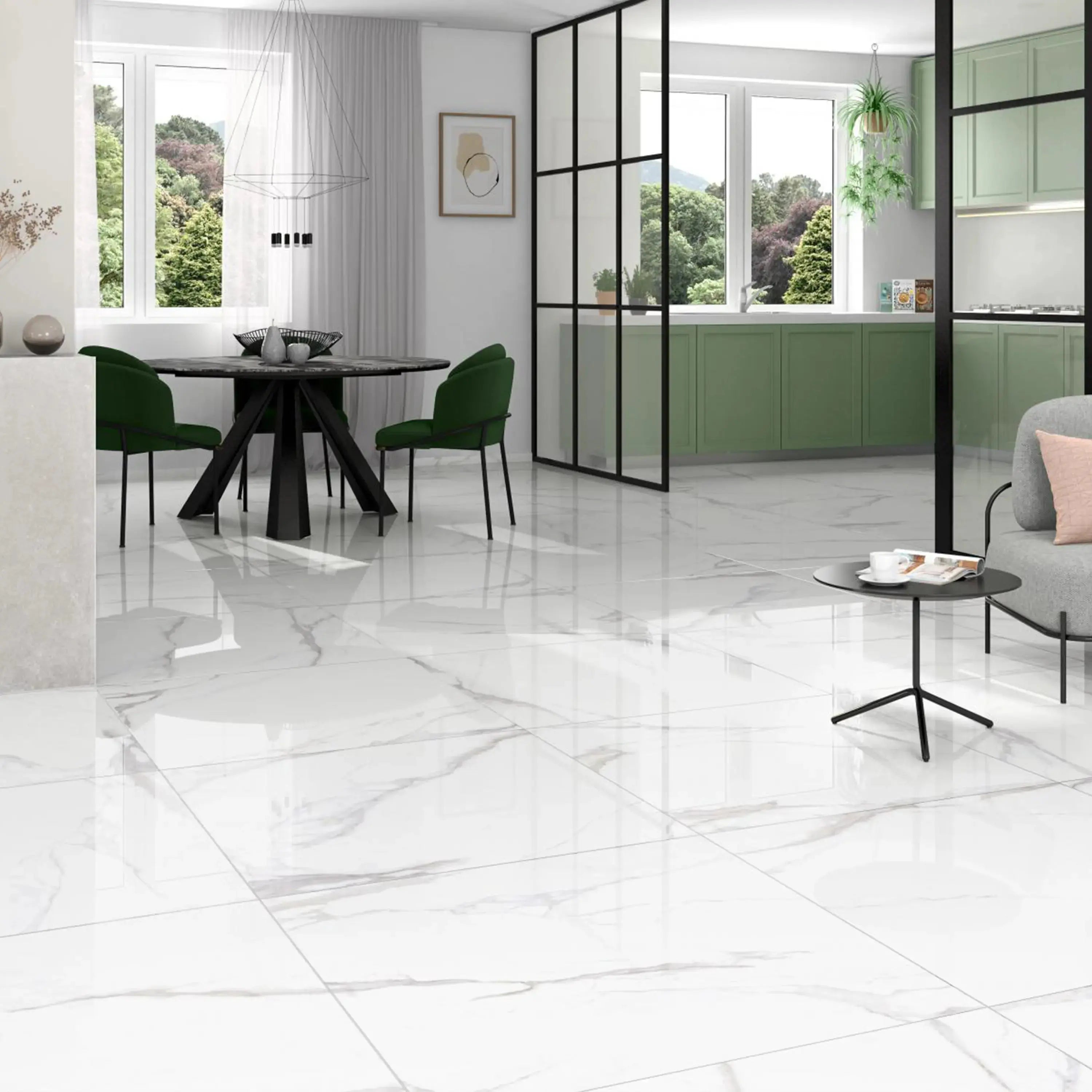 Liguria Porcelain Tile Silver Glossy 12x24