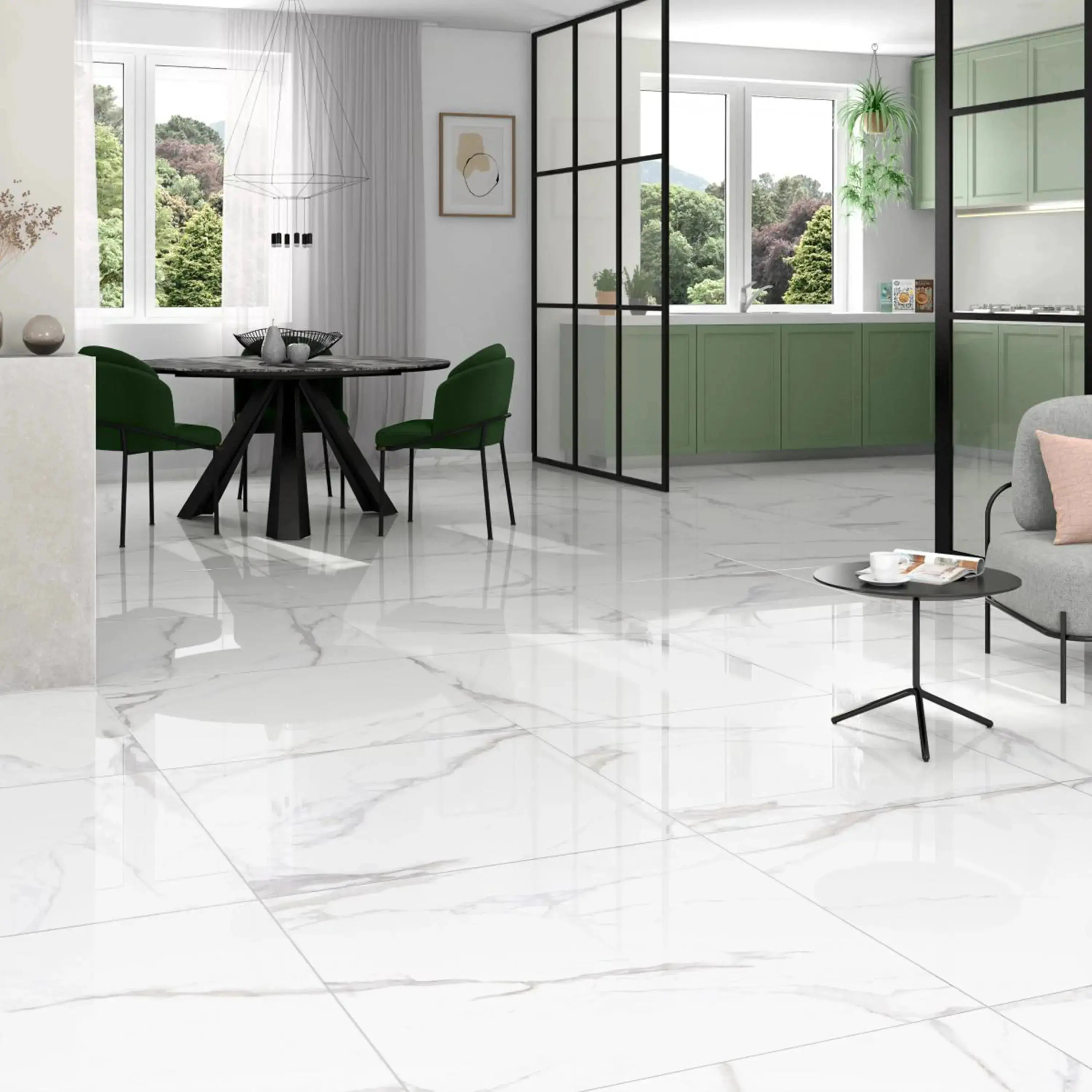 Liguria Porcelain Tile Silver Glossy 24x24