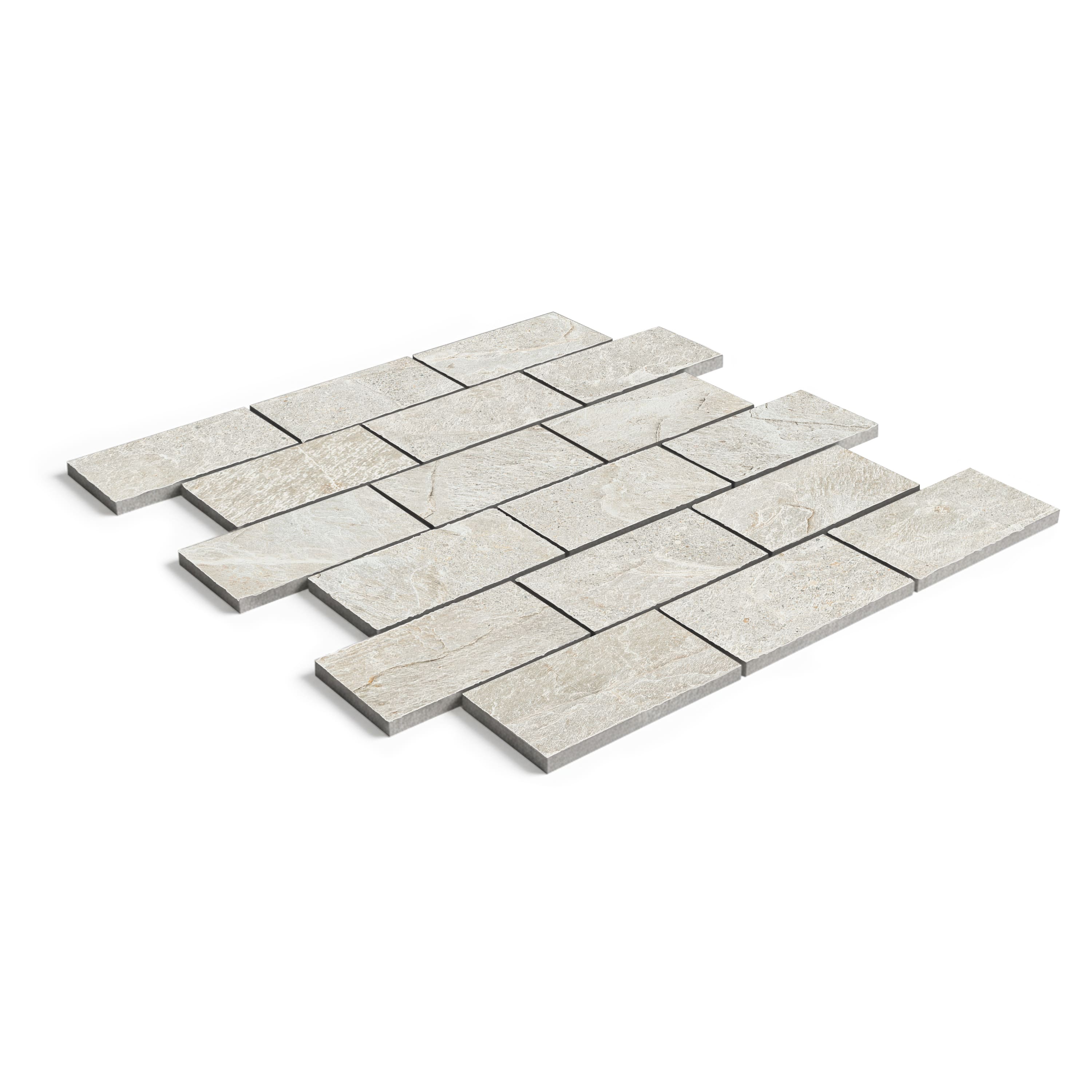 Ardesia Slate Dove Matte 2x4 Muretto Mosaic Tumbled Edge (12x12 Sheet)