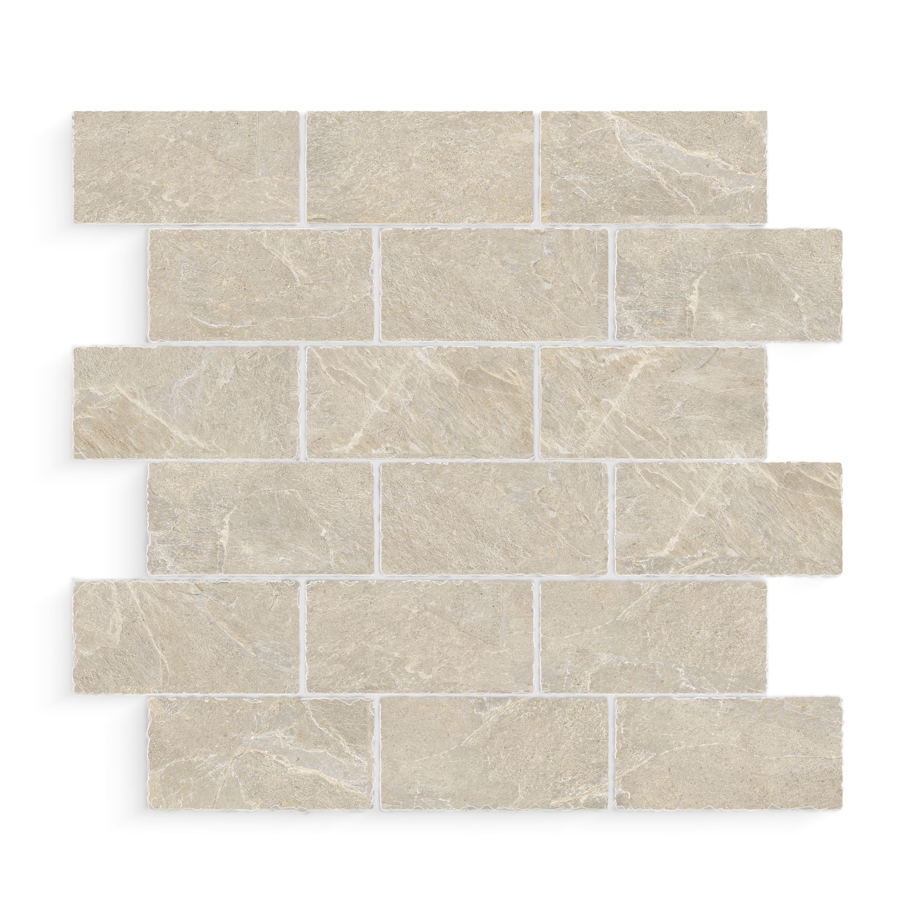 Ardesia Slate Cocoa Matte 2x4 Muretto Mosaic Tumbled Edge (12x12 Sheet)