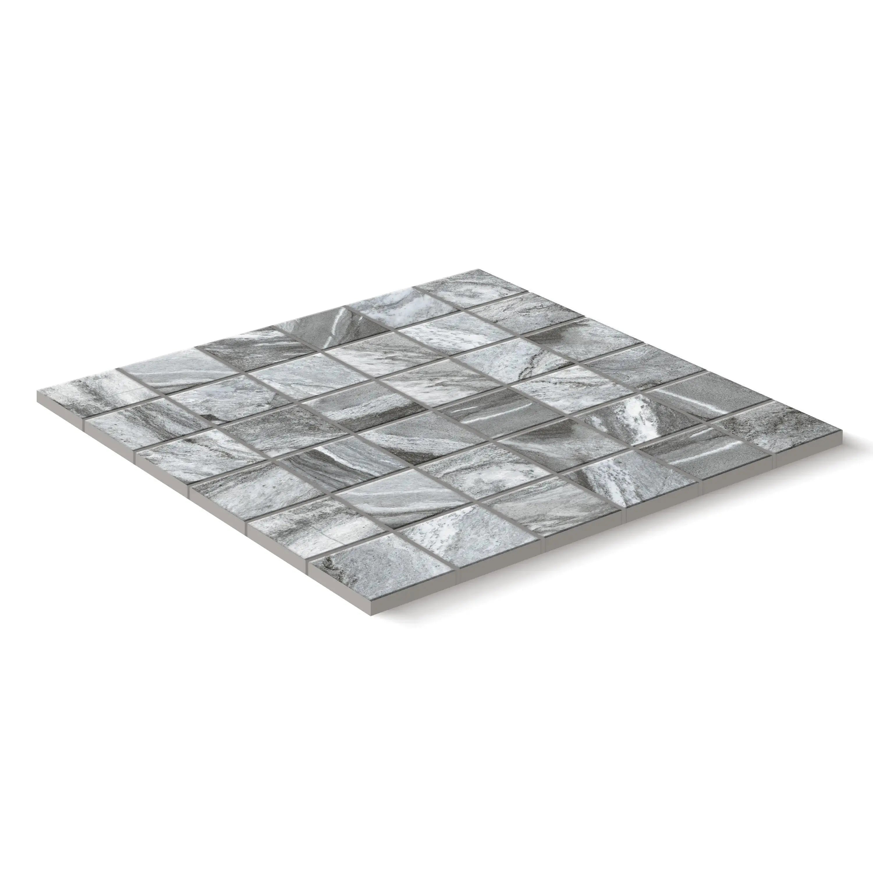 Nebula Porcelain Tile Gris Square Mosaic 2x2 Sheet