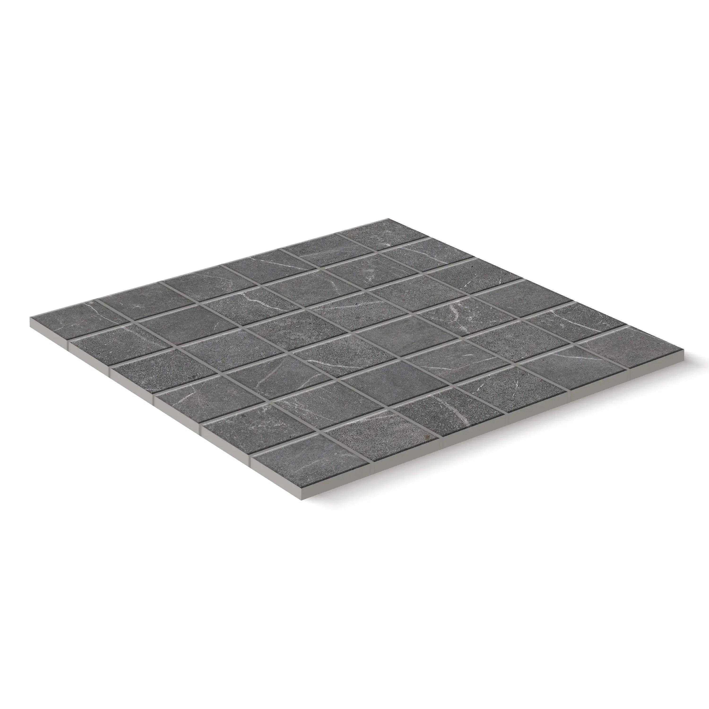 Astrastone Porcelain Tile Graphite Square Mosaic 2x2 Sheet