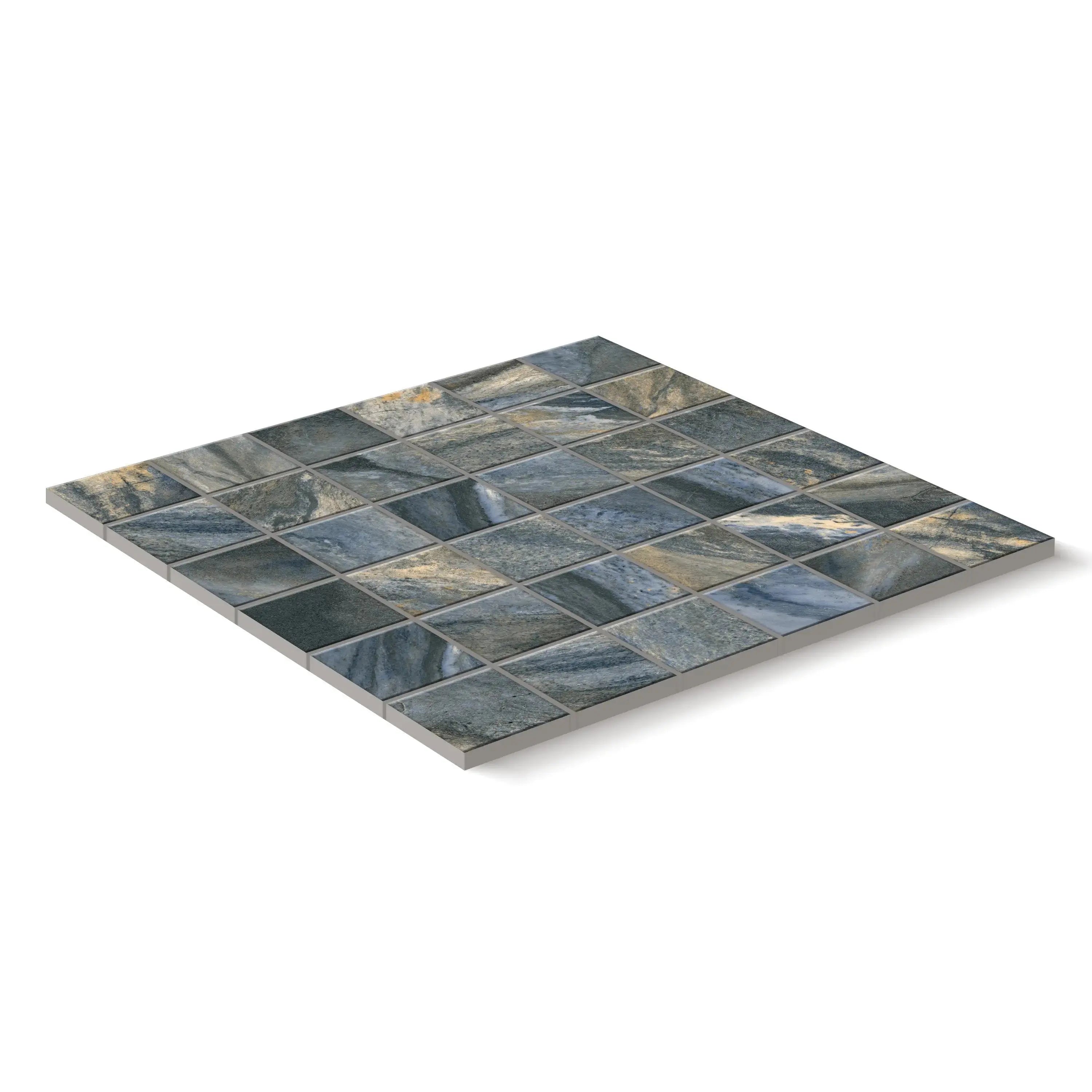 Nebula Porcelain Tile Azul Square Mosaic 2x2 Sheet