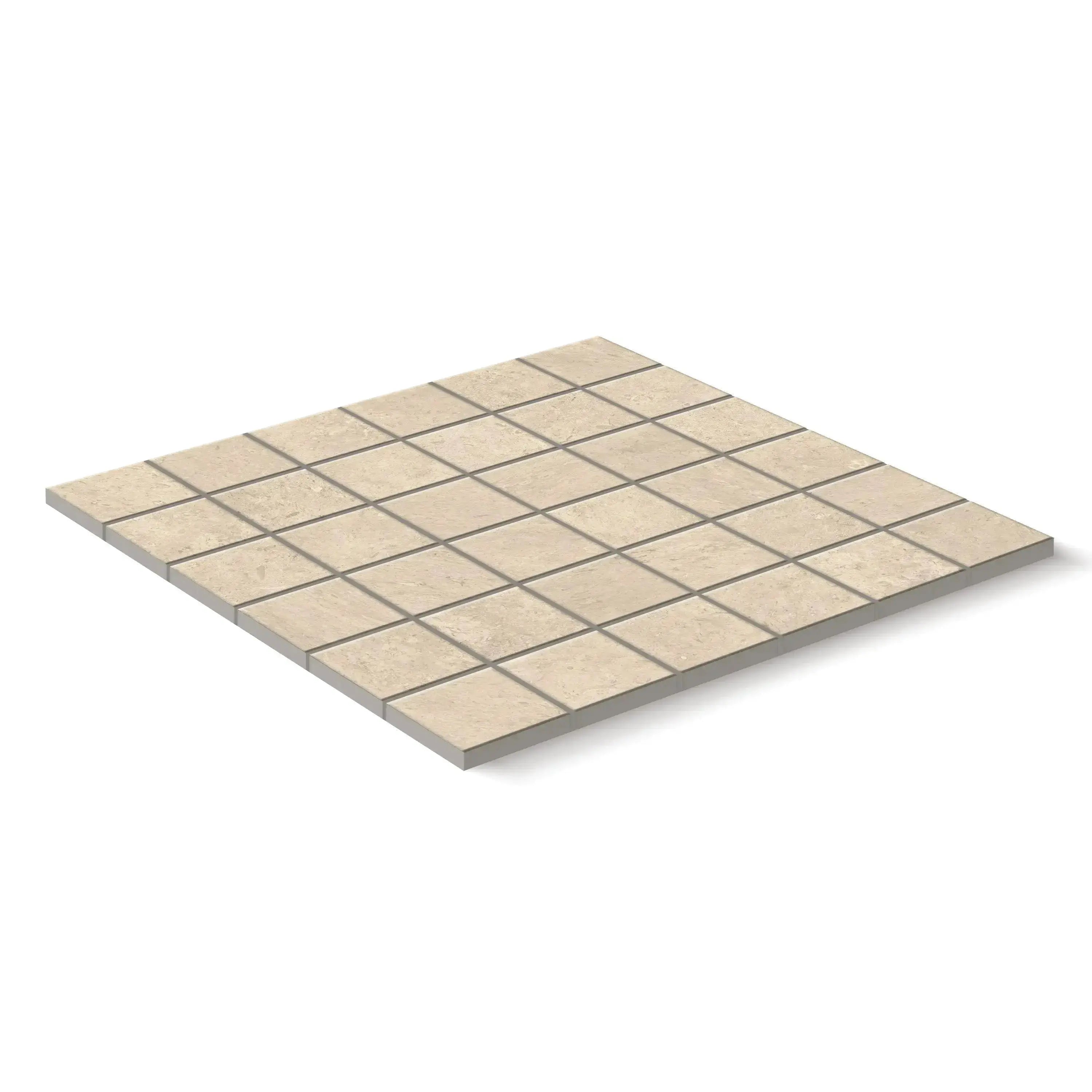 Jerusalem Stone Porcelain Tile Natural Square Mosaic 2x2 Sheet