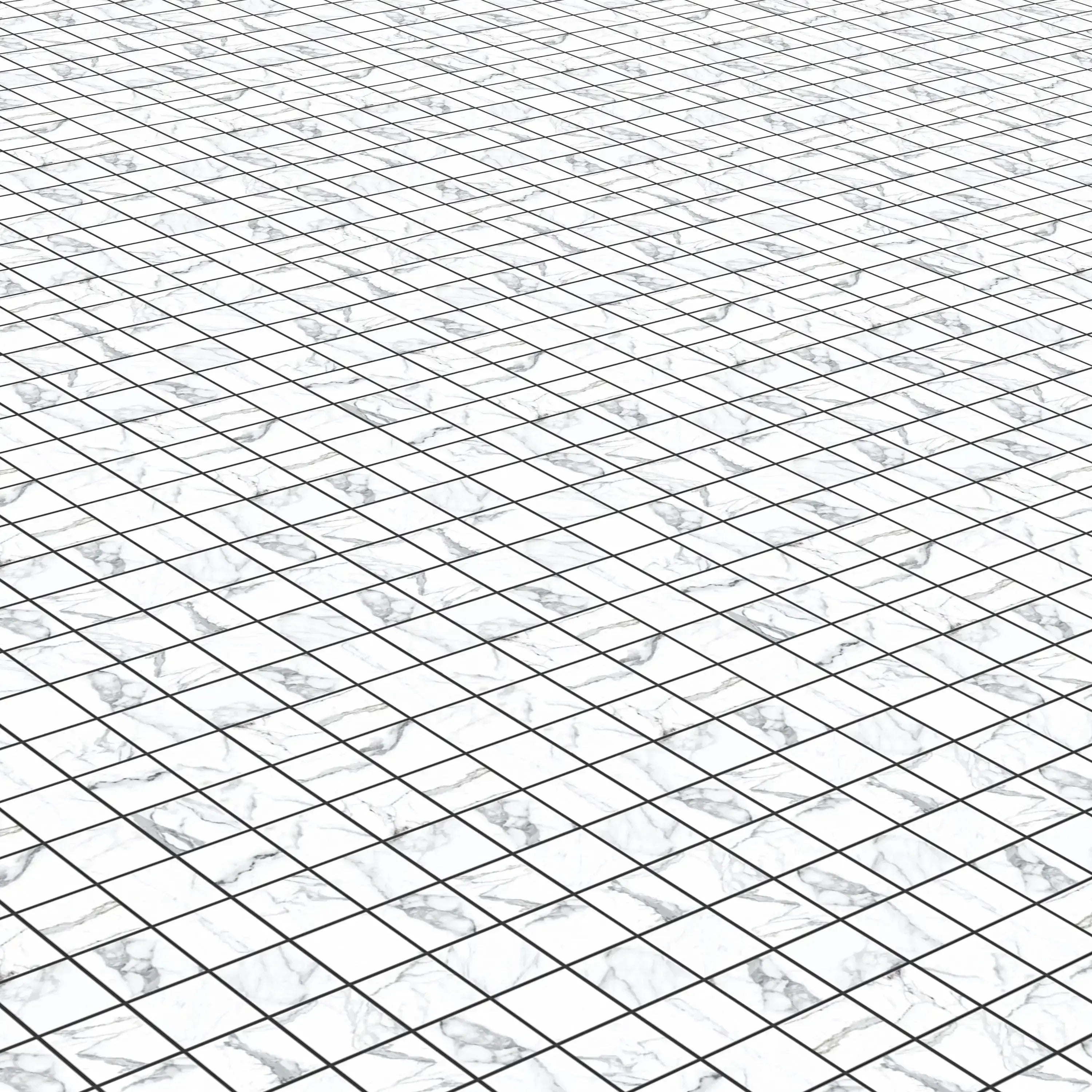 Statuario Porcelain Tile Square Mosaic 2x2 Sheet Matte