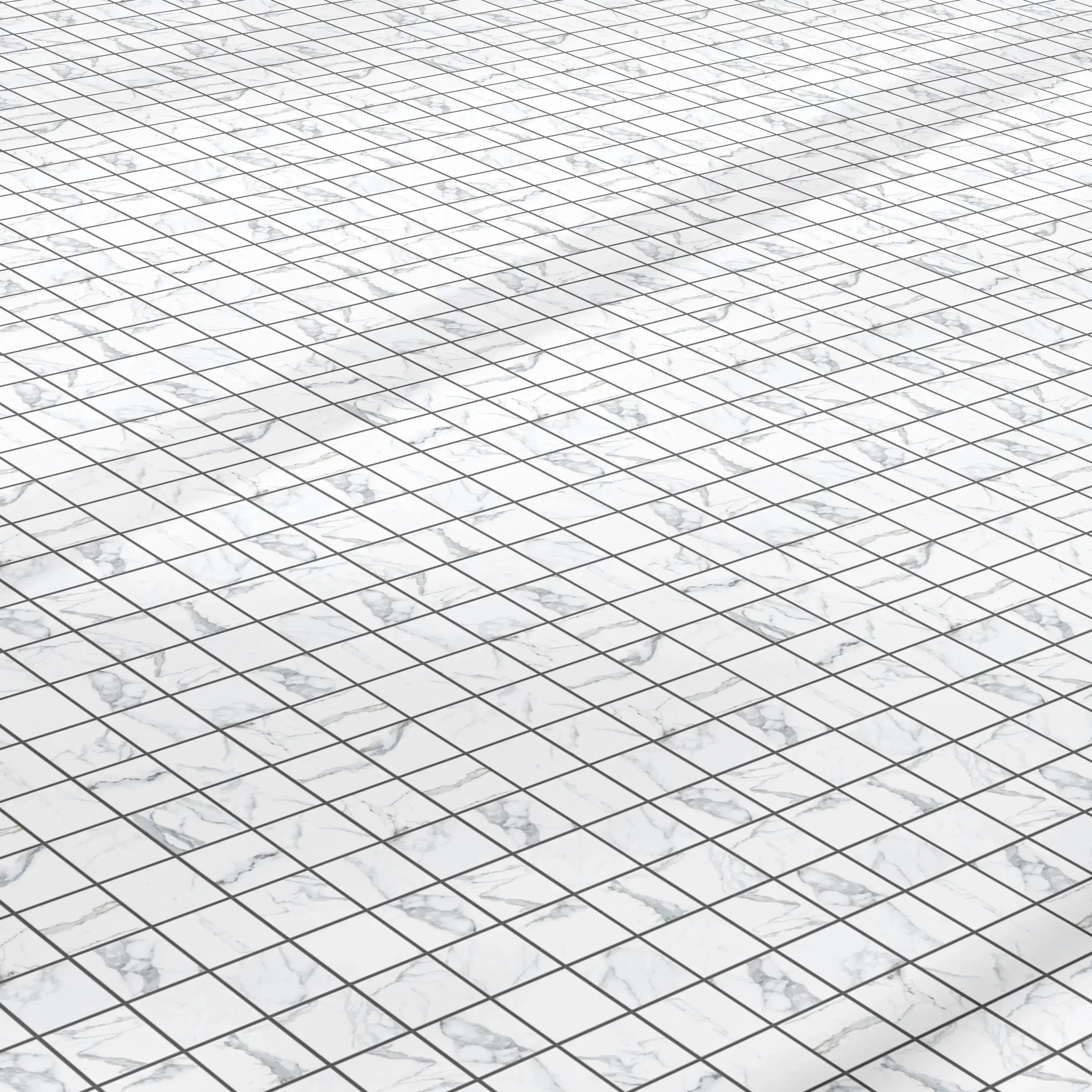 Statuario Porcelain Tile Square Mosaic 2x2 Sheet Polished