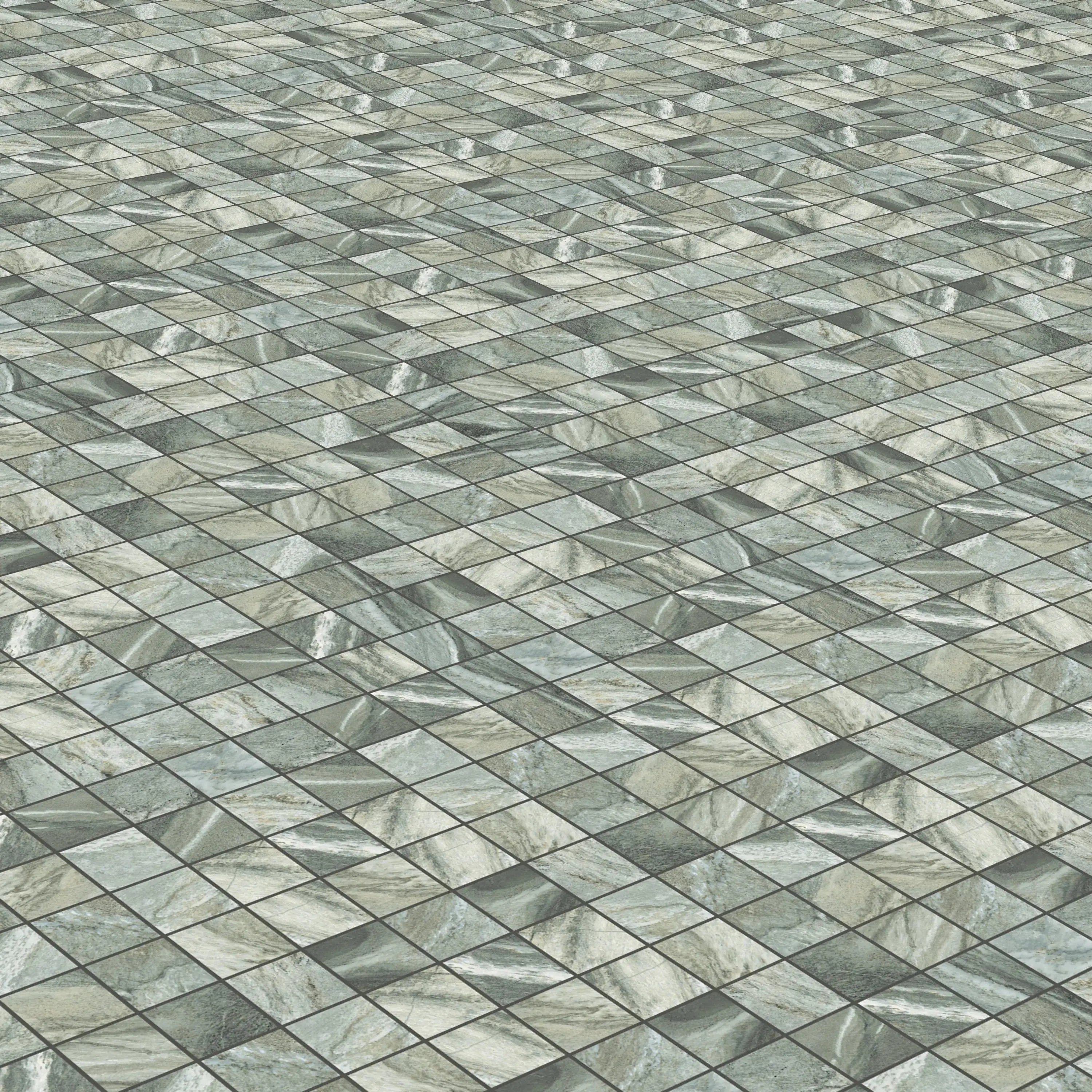 Nebula Porcelain Tile Verde Square Mosaic 2x2 Sheet